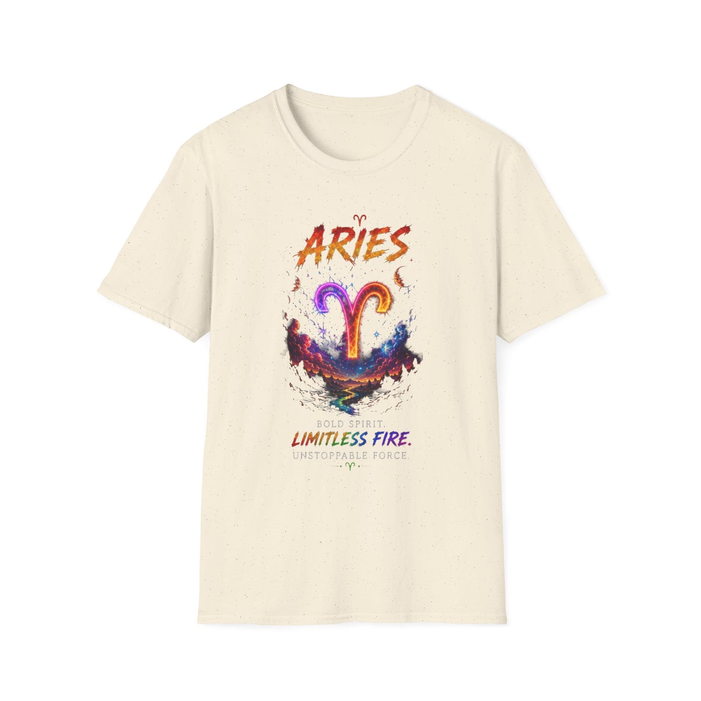 Aries Zodiac T-Shirt — Neon Aries Symbol Astrology Tee