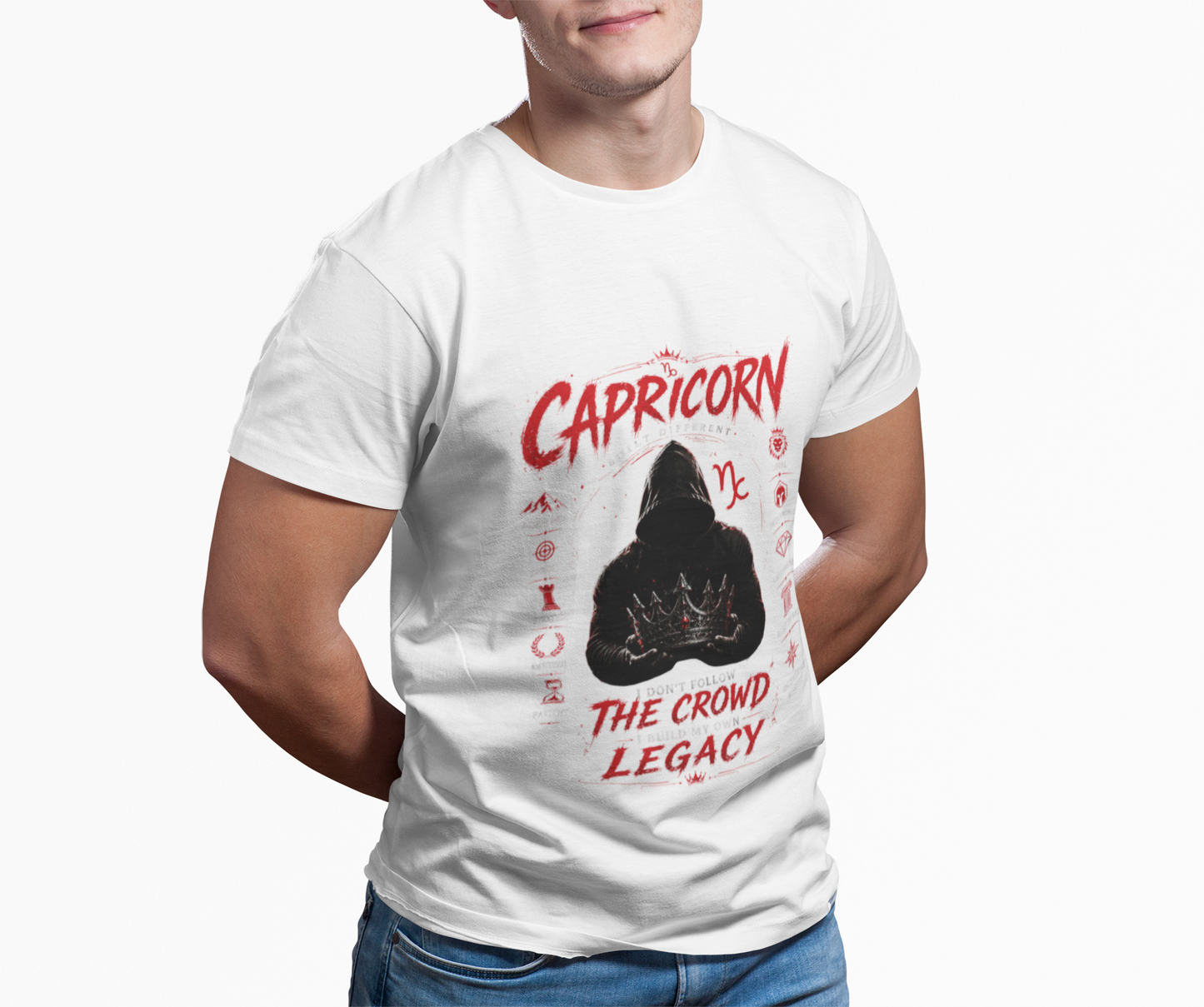 Capricorn Zodiac T‑Shirt — "The Crowd, The Legacy" Astrology Tee