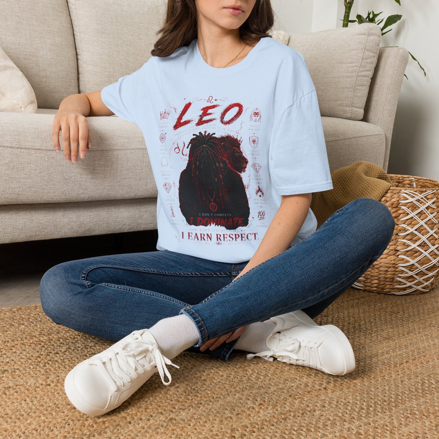 Leo Zodiac T-Shirt — Fierce Lion Astrology Tee (I Earn Respect)