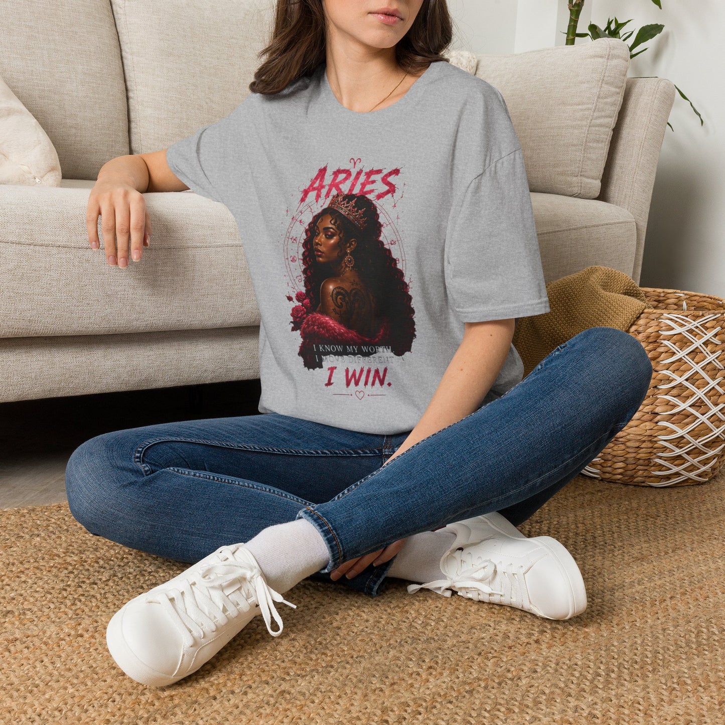 Aries Zodiac T-Shirt — Bold 'Aries I Win' Astrological Graphic Tee