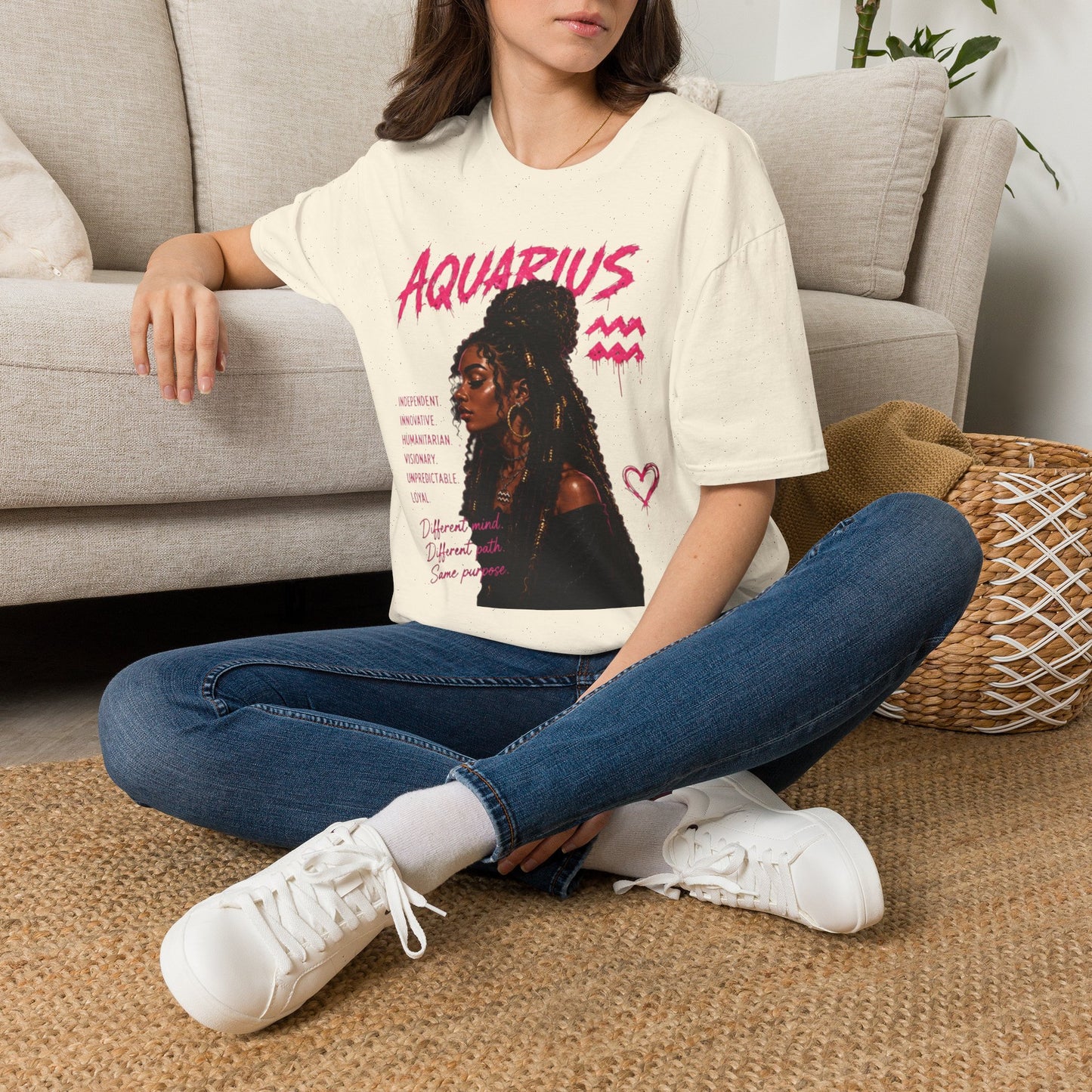 Aquarius Zodiac T-Shirt — Empowered Black Queen Astrology Tee