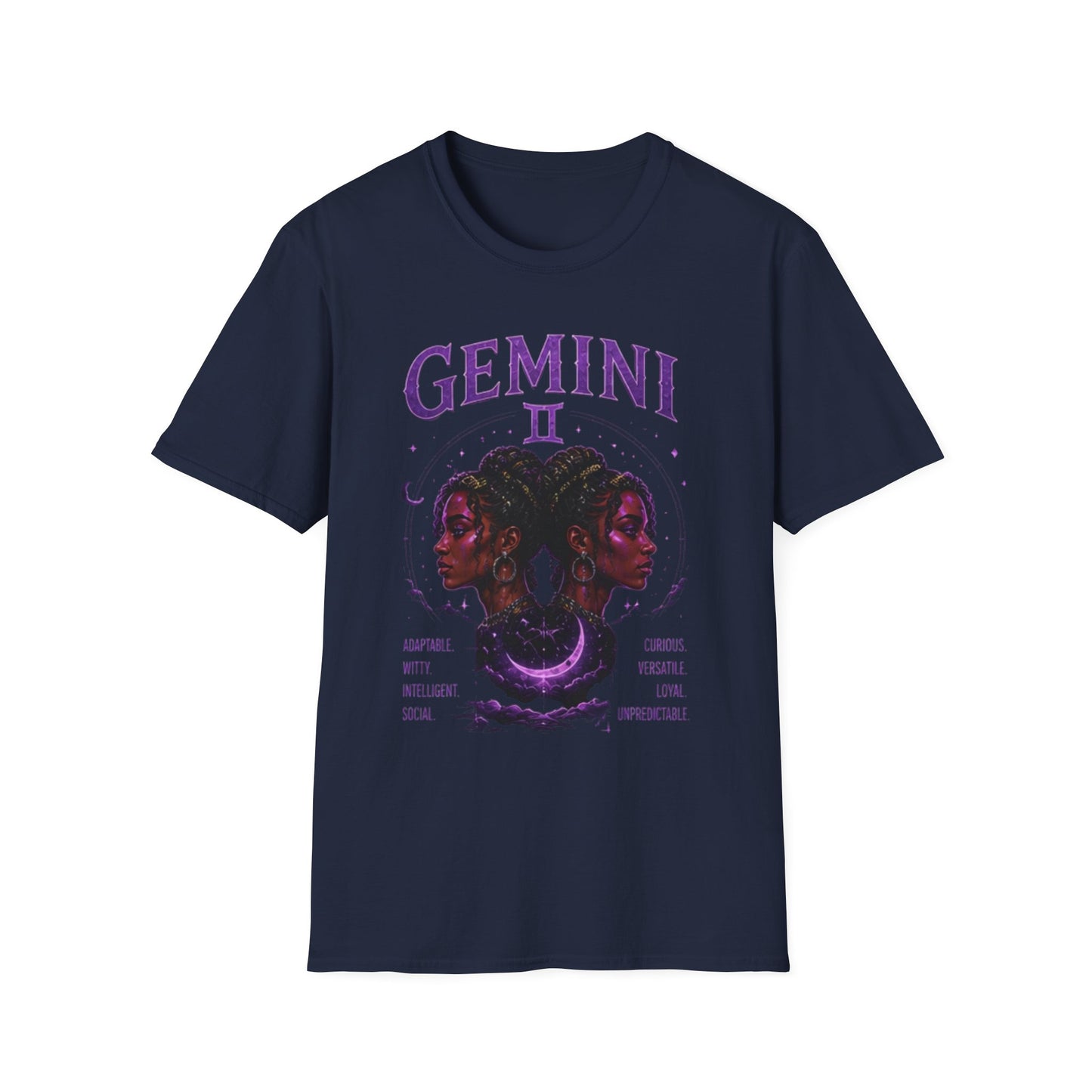 Gemini Zodiac T‑Shirt — Mystical Twin Moon Astrology Tee