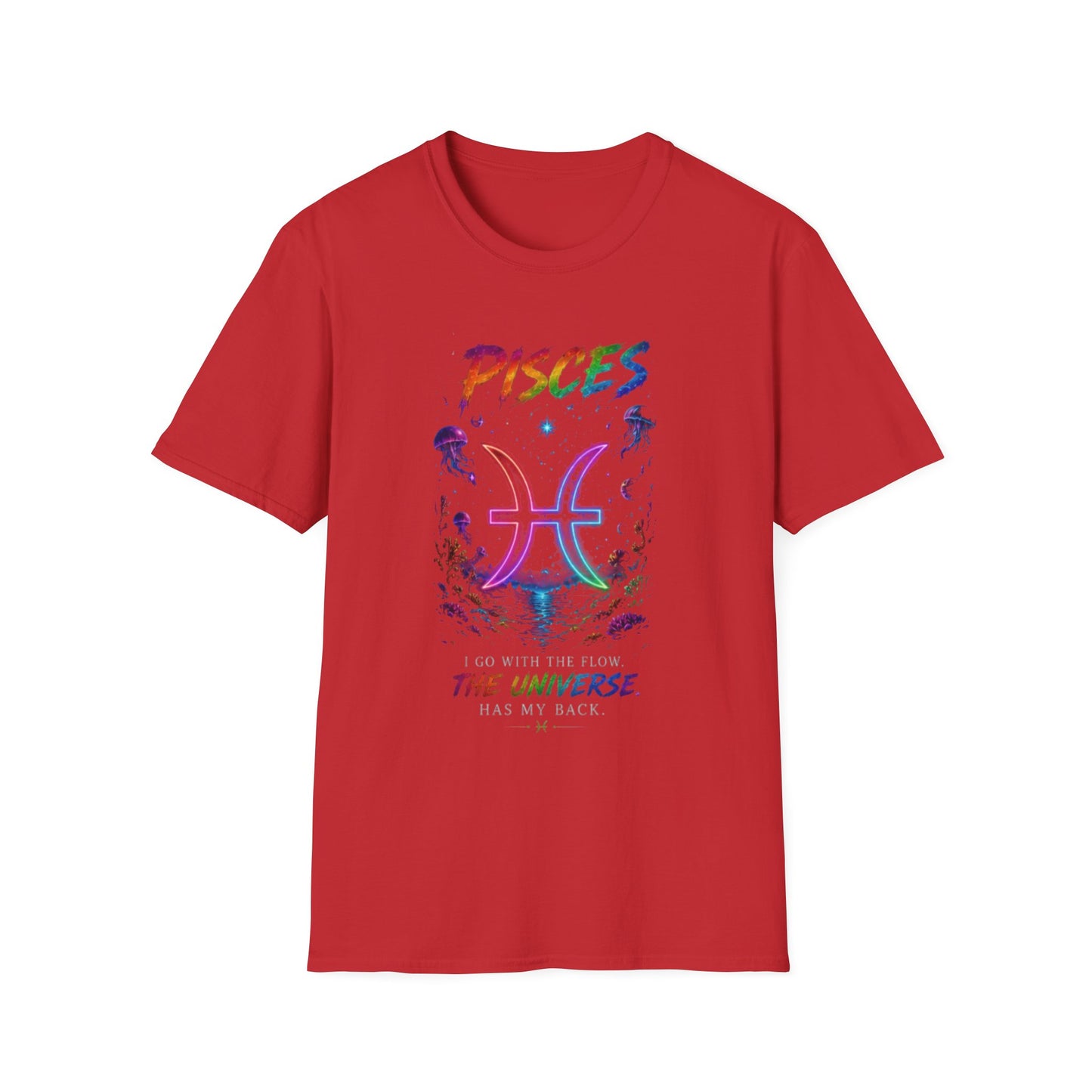 Pisces Zodiac T-Shirt — Rainbow Cosmic Fish Astrology Tee