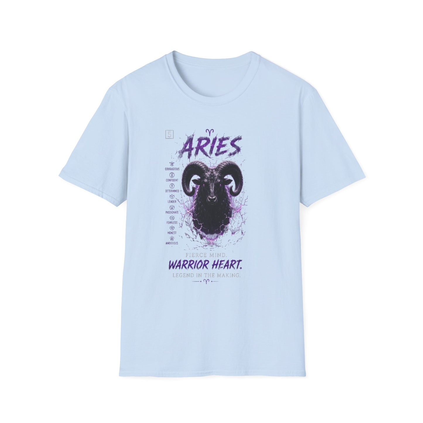 Aries Zodiac T‑Shirt — Warrior Heart Ram Astrology Tee