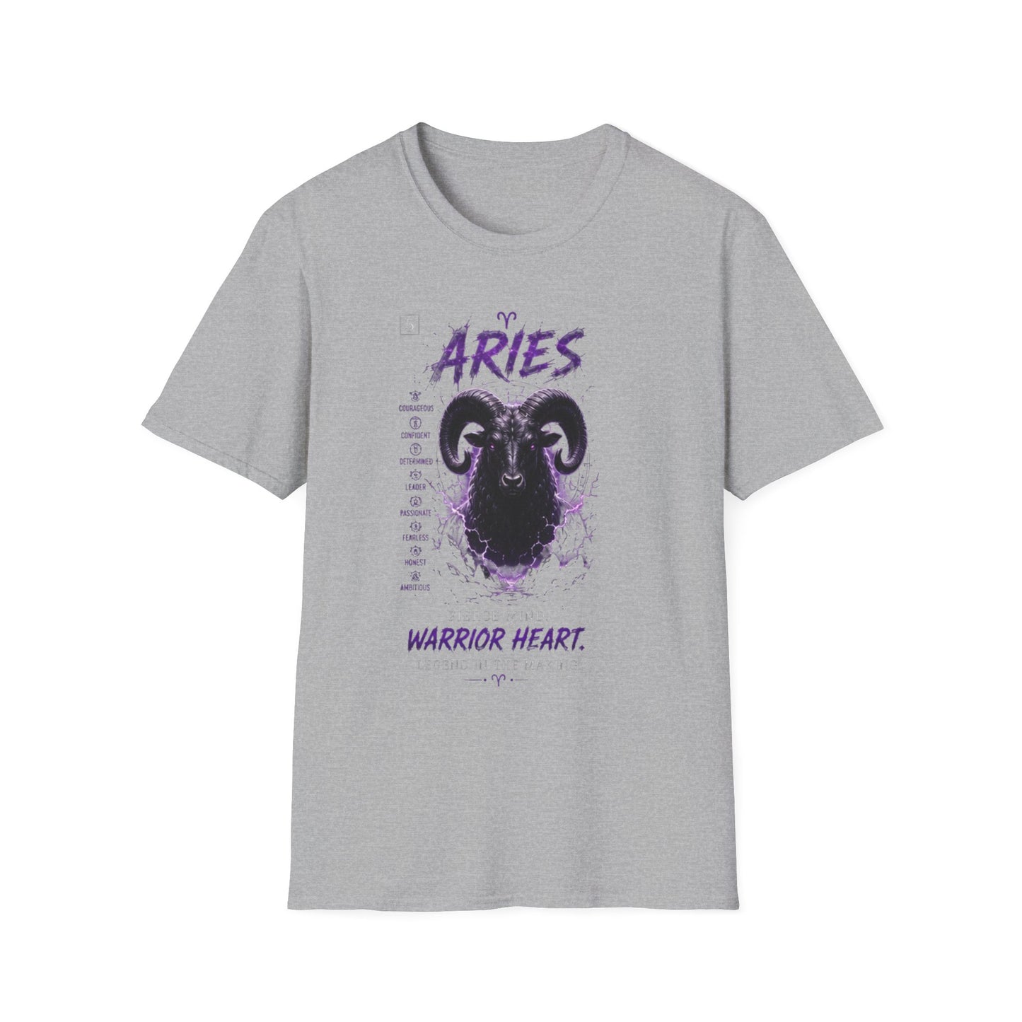 Aries Zodiac T‑Shirt — Warrior Heart Ram Astrology Tee