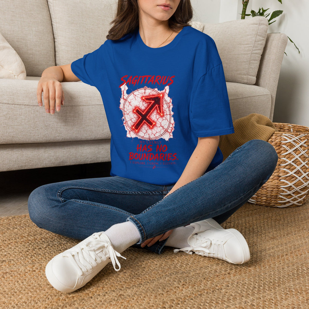 Sagittarius Zodiac T-Shirt — "Has No Boundaries" Archery Sign Graphic