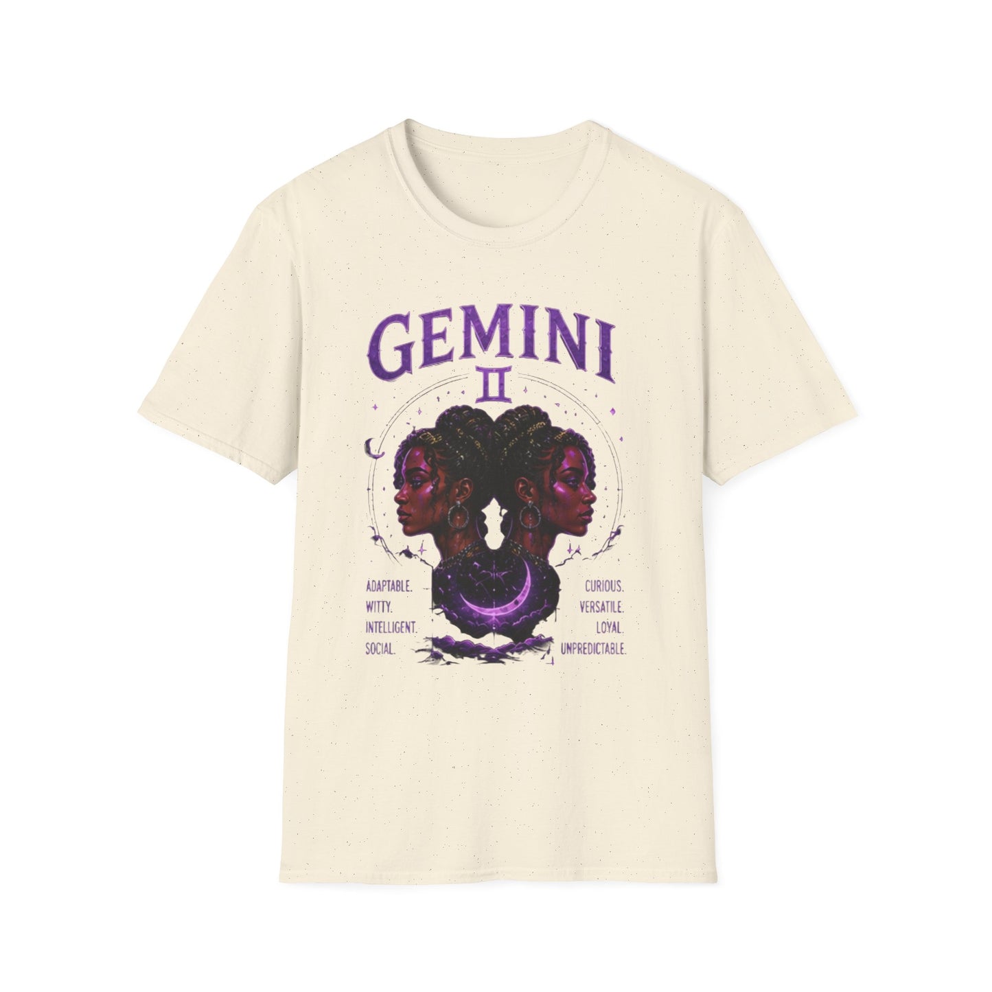 Gemini Zodiac T‑Shirt — Mystical Twin Moon Astrology Tee