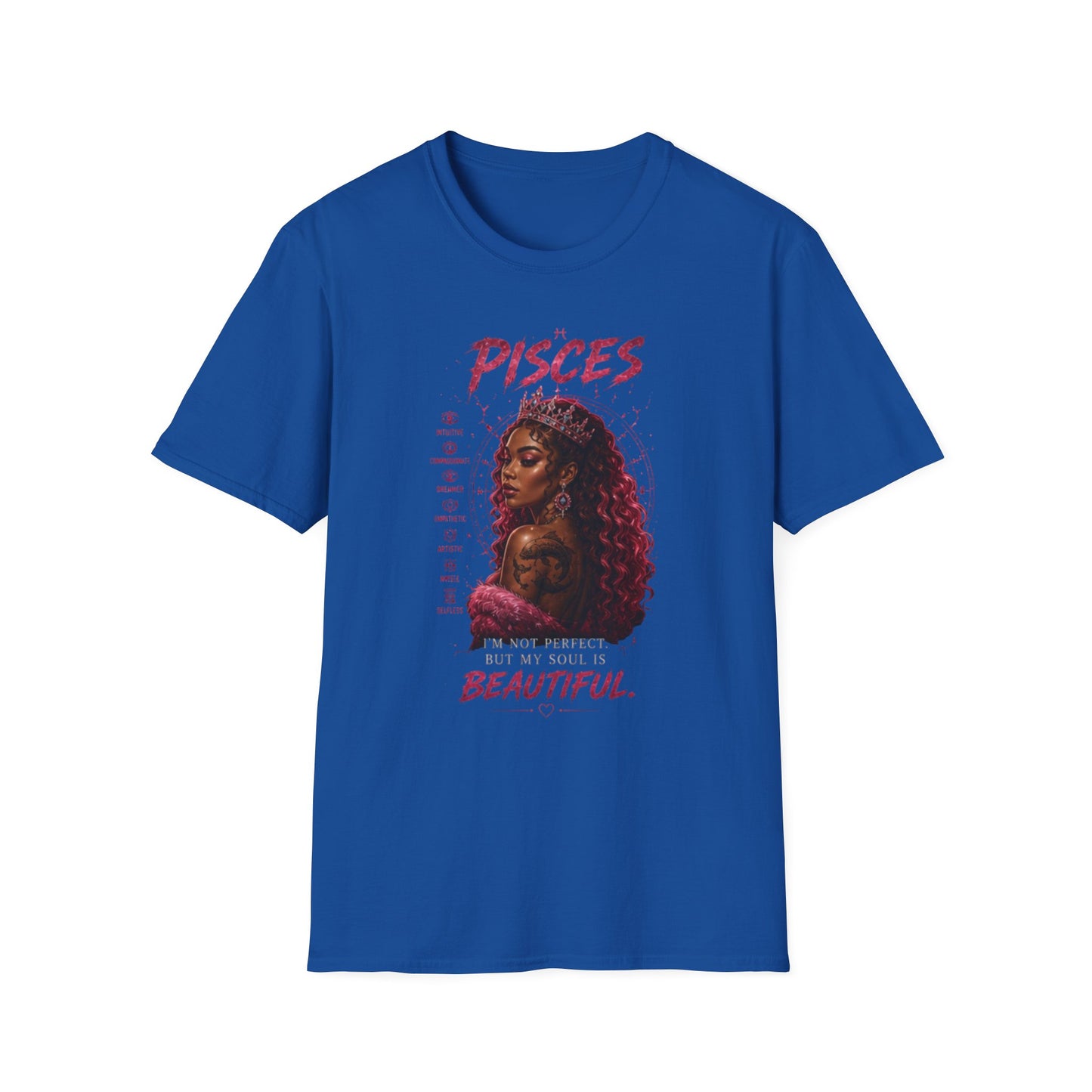 Pisces Zodiac T-Shirt — Afrocentric 'Pisces' Portrait Tee
