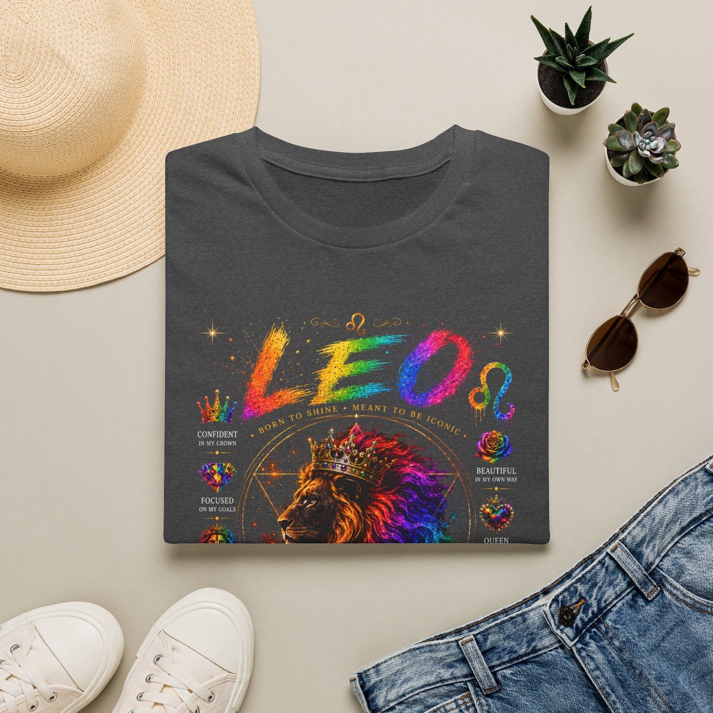 Leo Zodiac T‑Shirt — 'I Create My Own' Pride Lion Astrology Tee