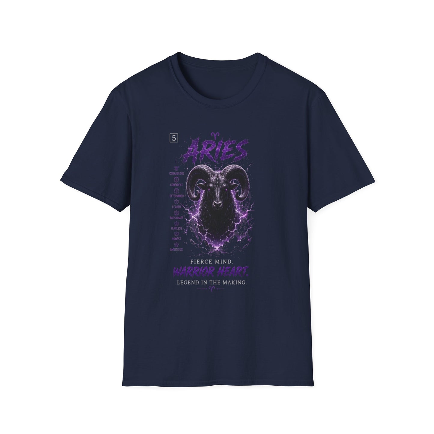 Aries Zodiac T‑Shirt — Warrior Heart Ram Astrology Tee