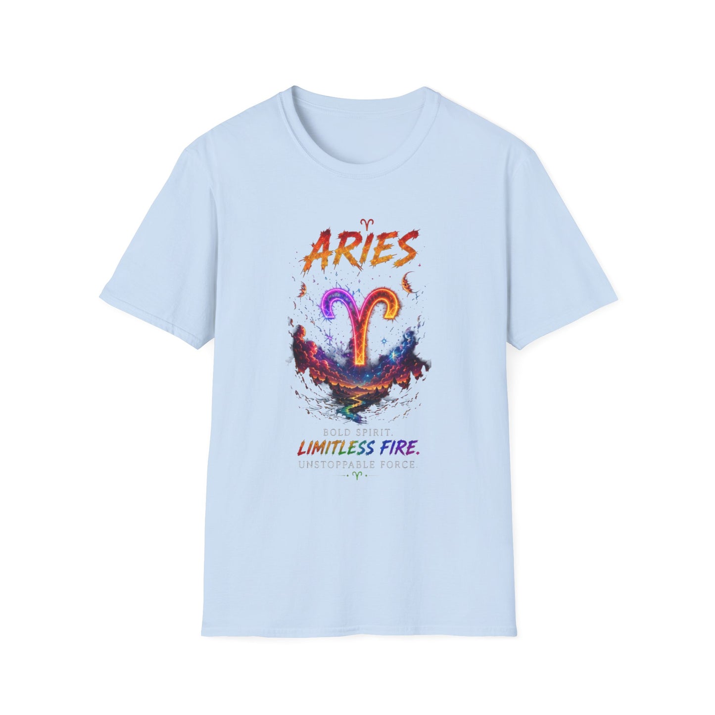 Aries Zodiac T-Shirt — Neon Aries Symbol Astrology Tee