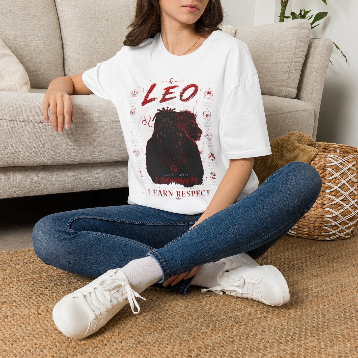 Leo Zodiac T-Shirt — Fierce Lion Astrology Tee (I Earn Respect)