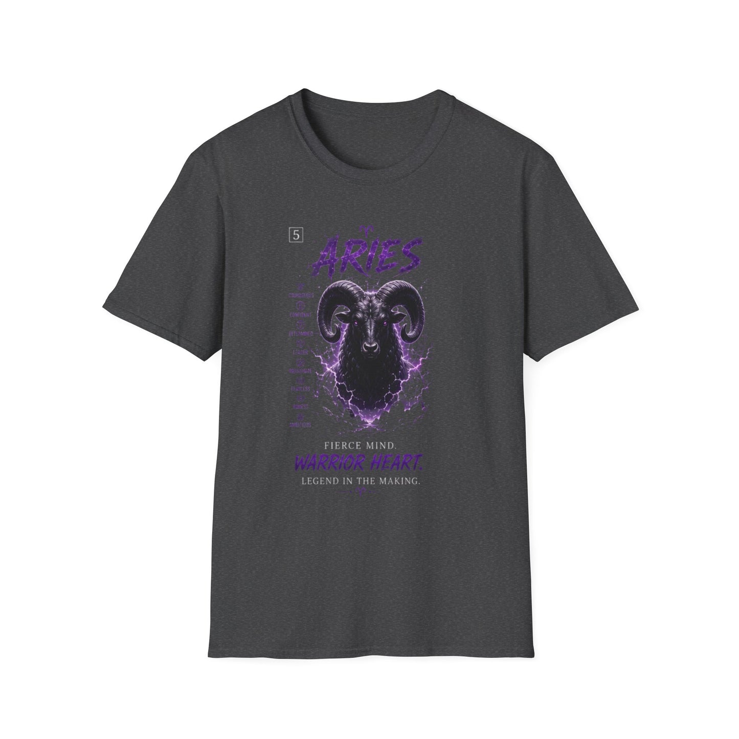 Aries Zodiac T‑Shirt — Warrior Heart Ram Astrology Tee