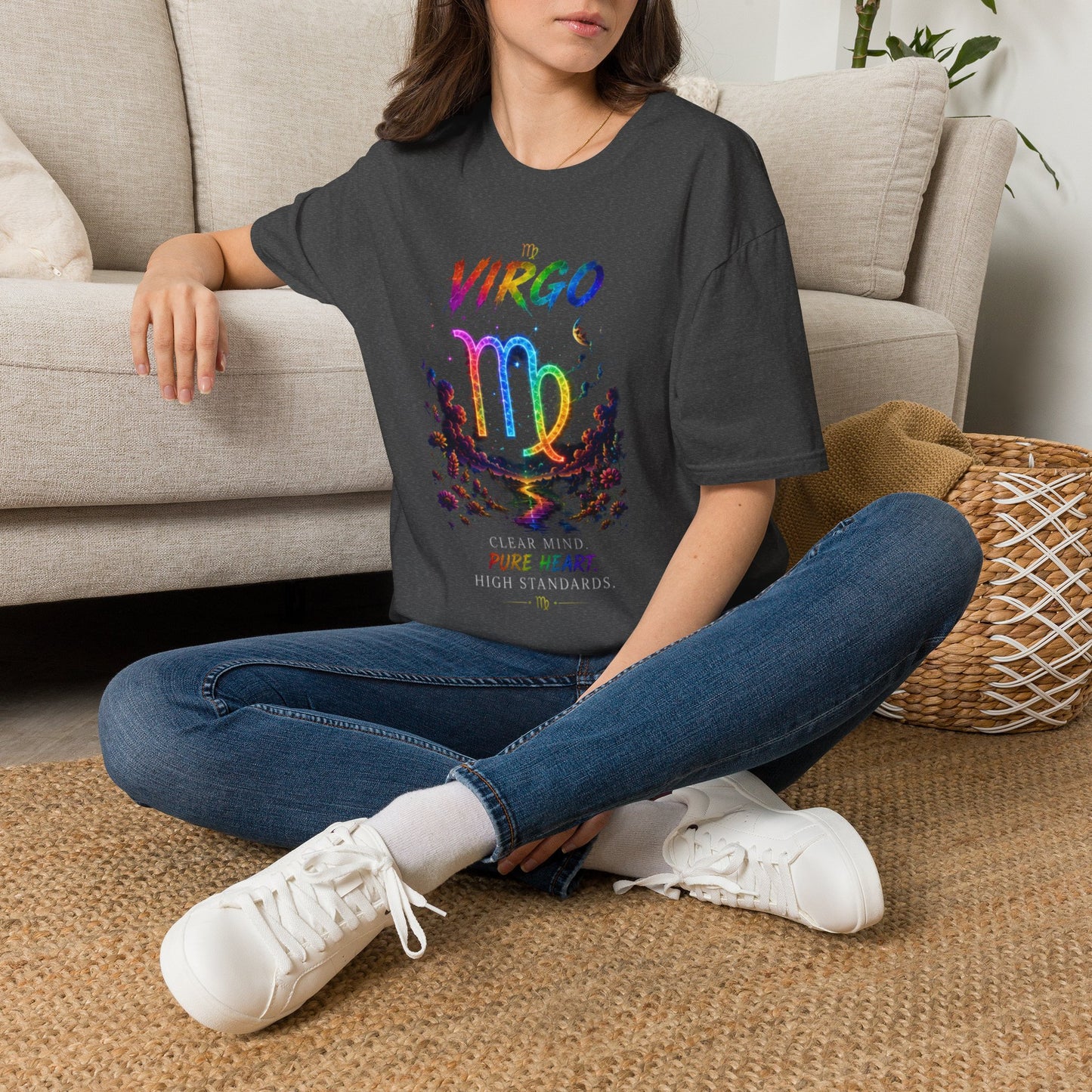 Virgo Rainbow Zodiac T-Shirt — Colorful Virgo Astrology Tee