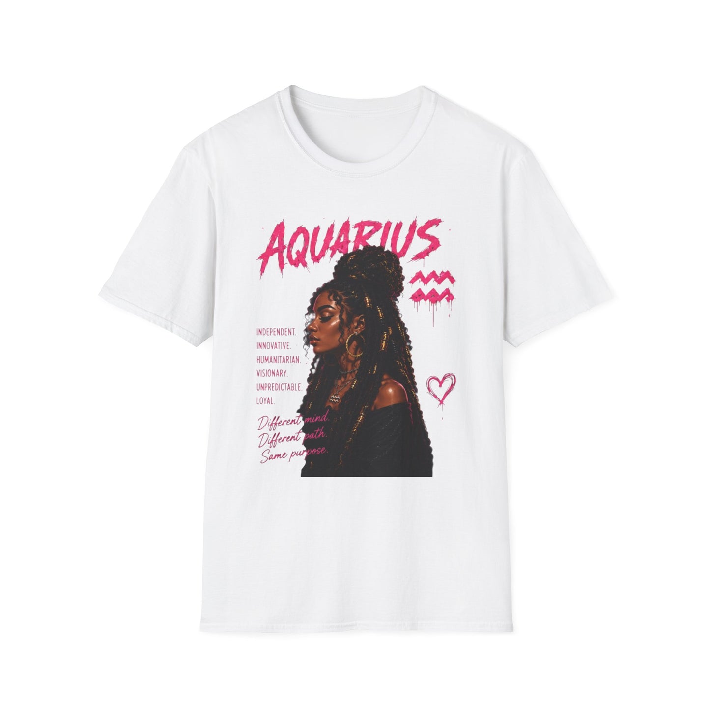Aquarius Zodiac T-Shirt — Empowered Black Queen Astrology Tee