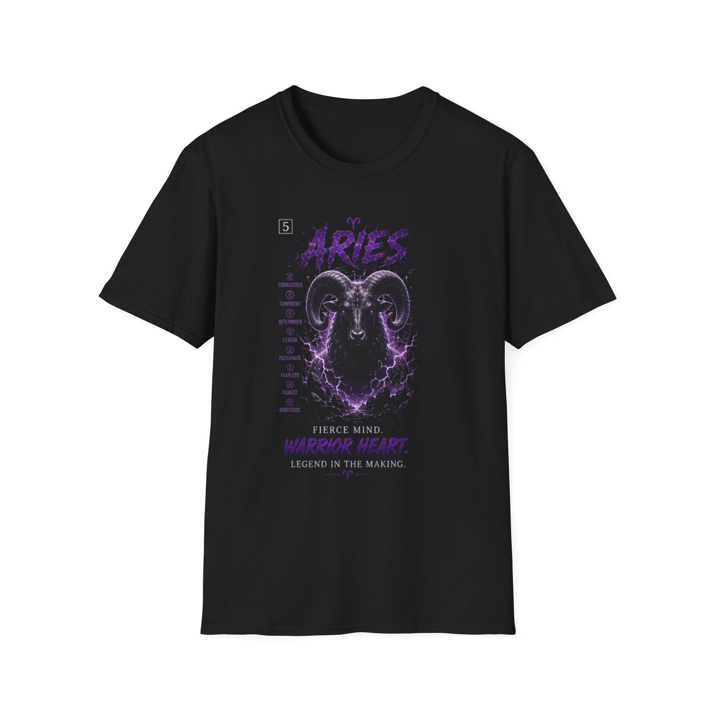 Aries Zodiac T‑Shirt — Warrior Heart Ram Astrology Tee