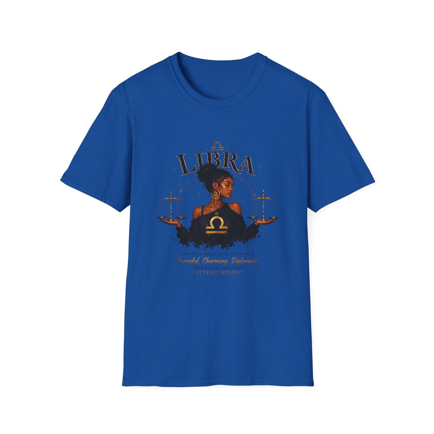 Libra Wolf T‑Shirt — Zodiac Astrology Tee with 'Loyal Heart' Design