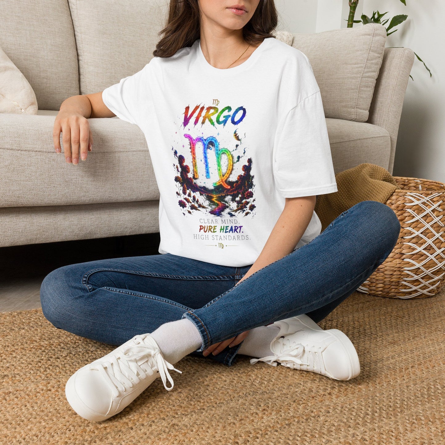 Virgo Rainbow Zodiac T-Shirt — Colorful Virgo Astrology Tee