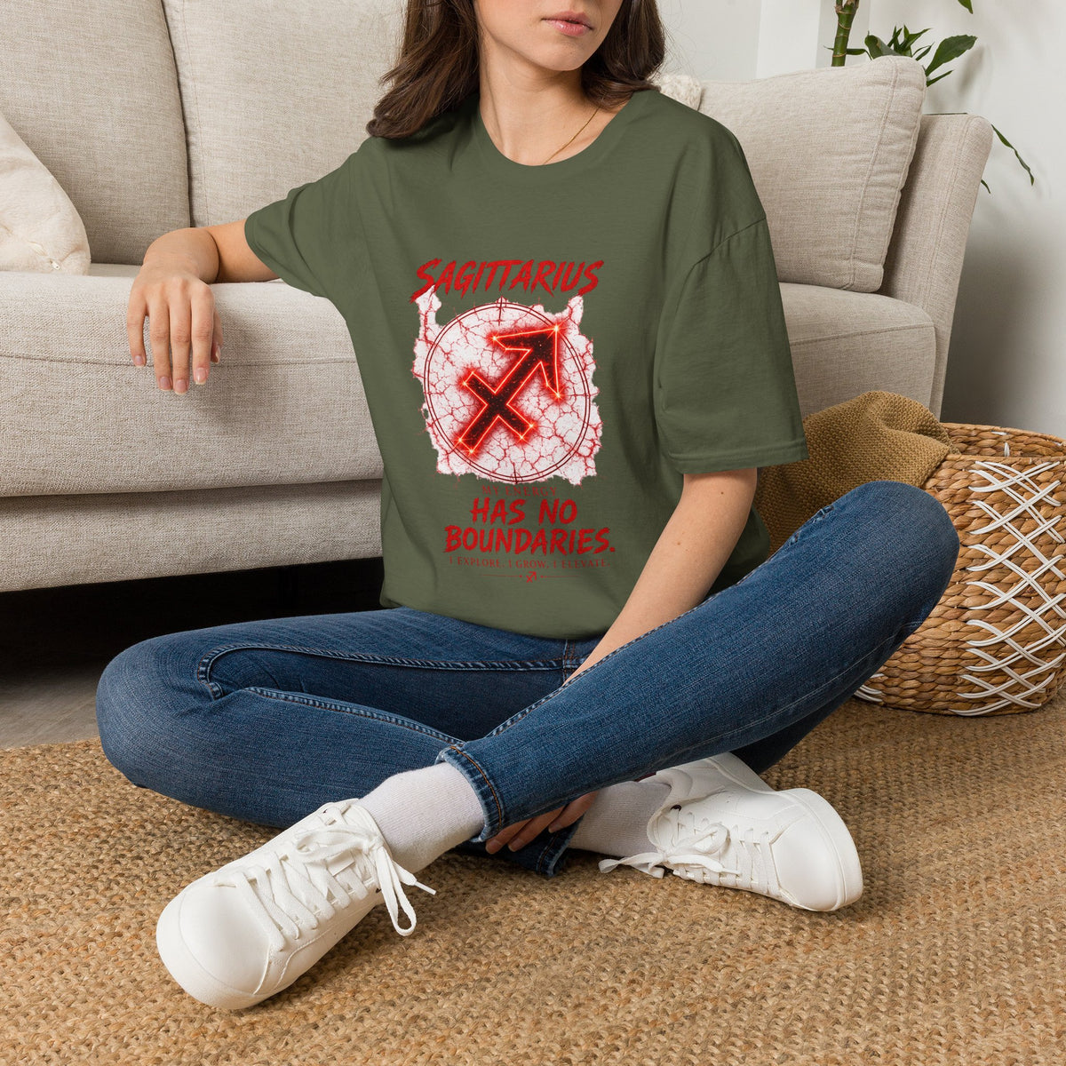Sagittarius Zodiac T-Shirt — "Has No Boundaries" Archery Sign Graphic