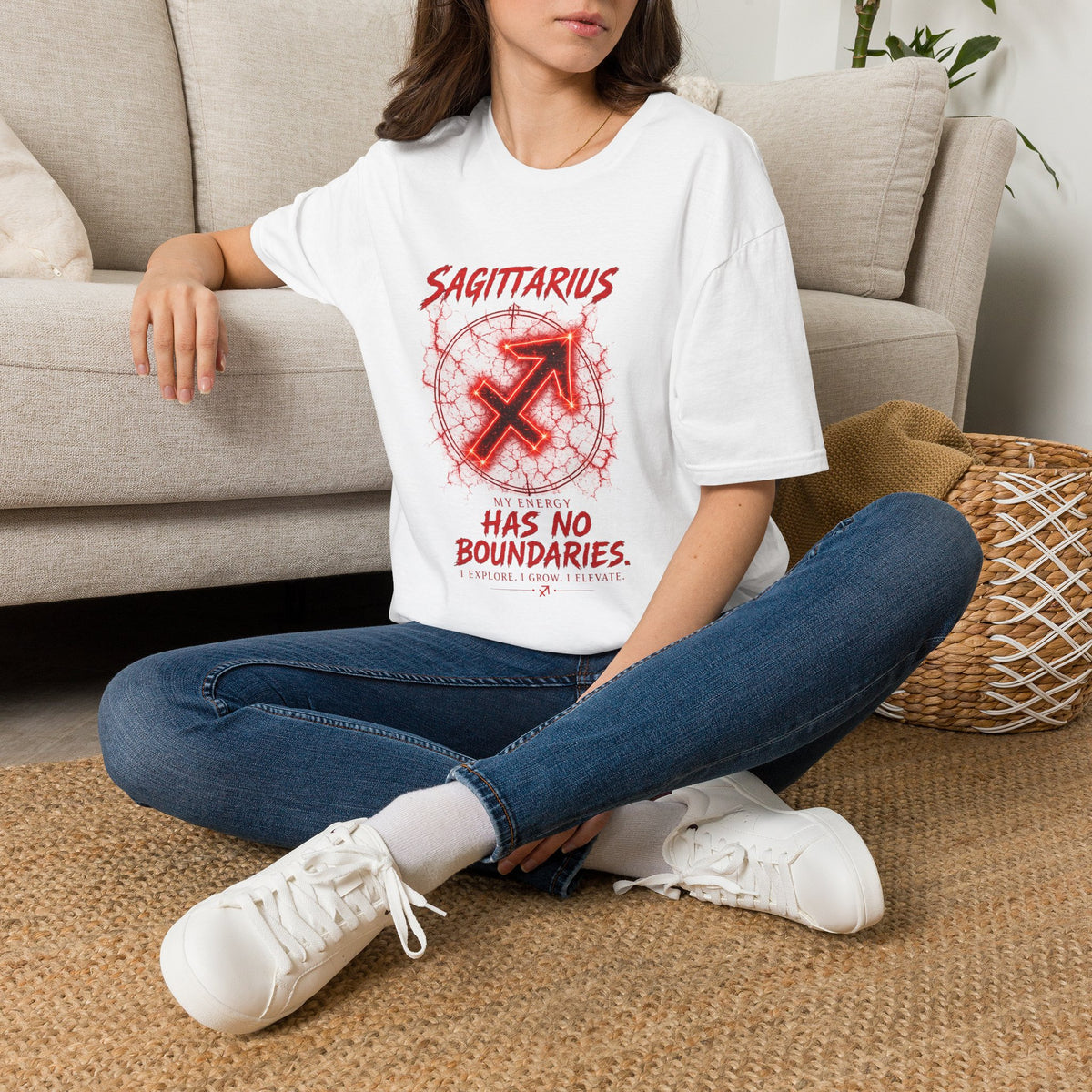 Sagittarius Zodiac T-Shirt — "Has No Boundaries" Archery Sign Graphic