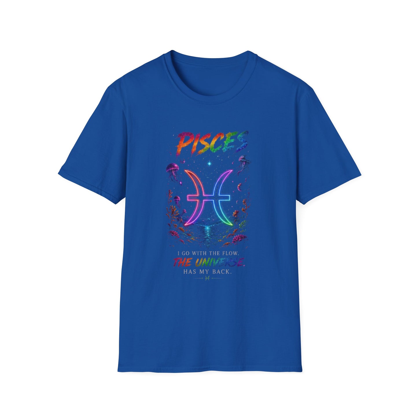 Pisces Zodiac T-Shirt — Rainbow Cosmic Fish Astrology Tee
