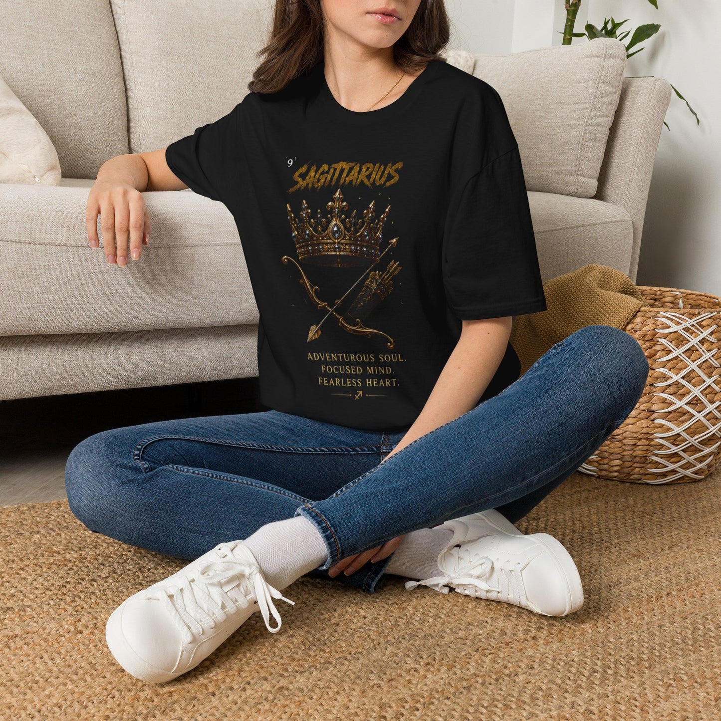 Sagittarius Crown T-Shirt — Zodiac Archer Graphic Tee