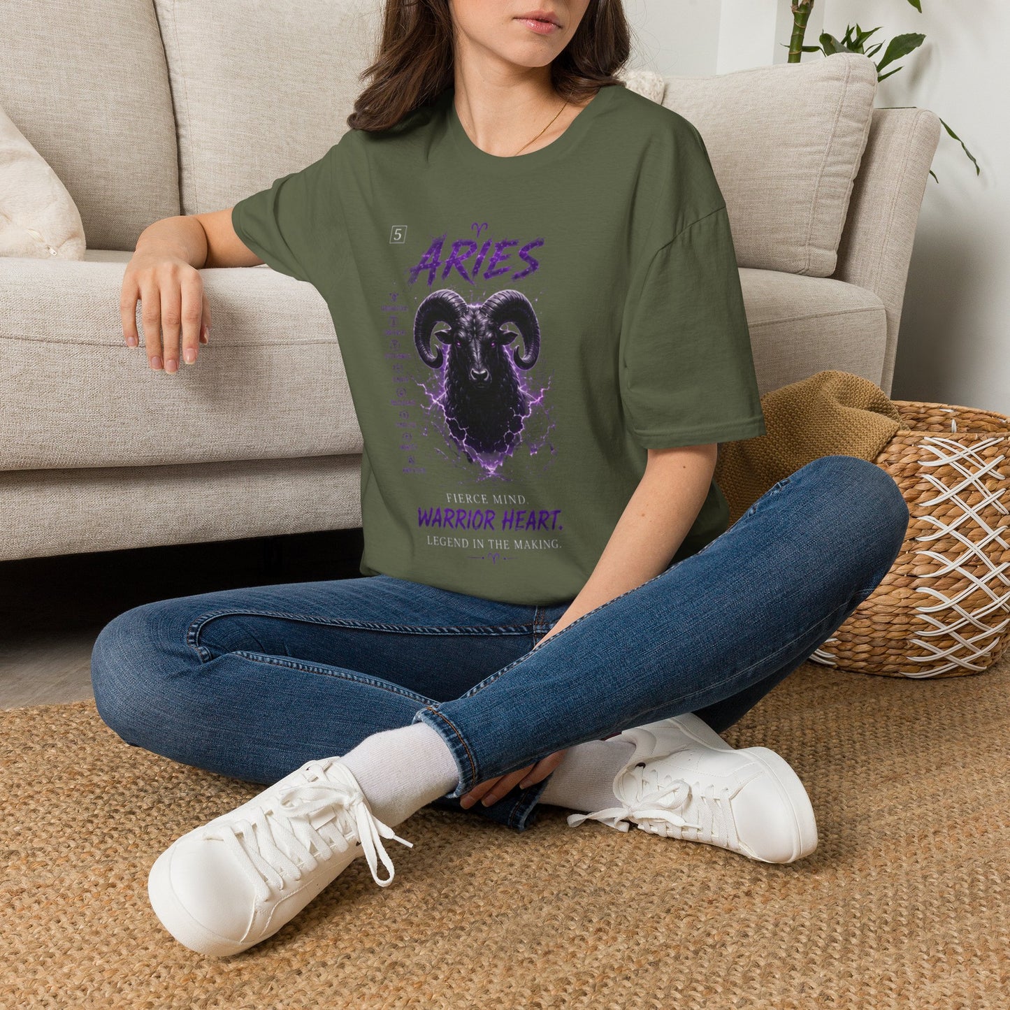 Aries Zodiac T‑Shirt — Warrior Heart Ram Astrology Tee