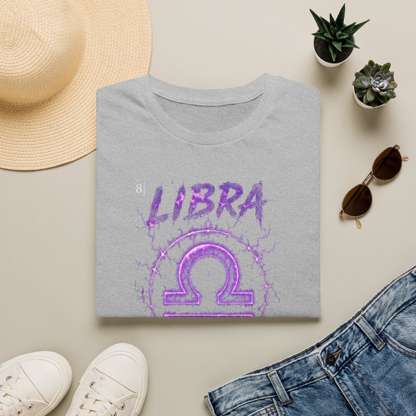 Libra Zodiac T-Shirt — Purple Libra Symbol & "Libra Speaks" Graphic