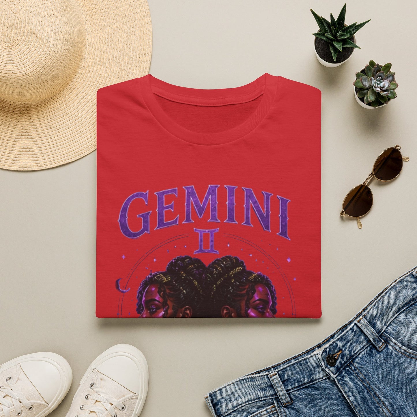 Gemini Zodiac T‑Shirt — Mystical Twin Moon Astrology Tee