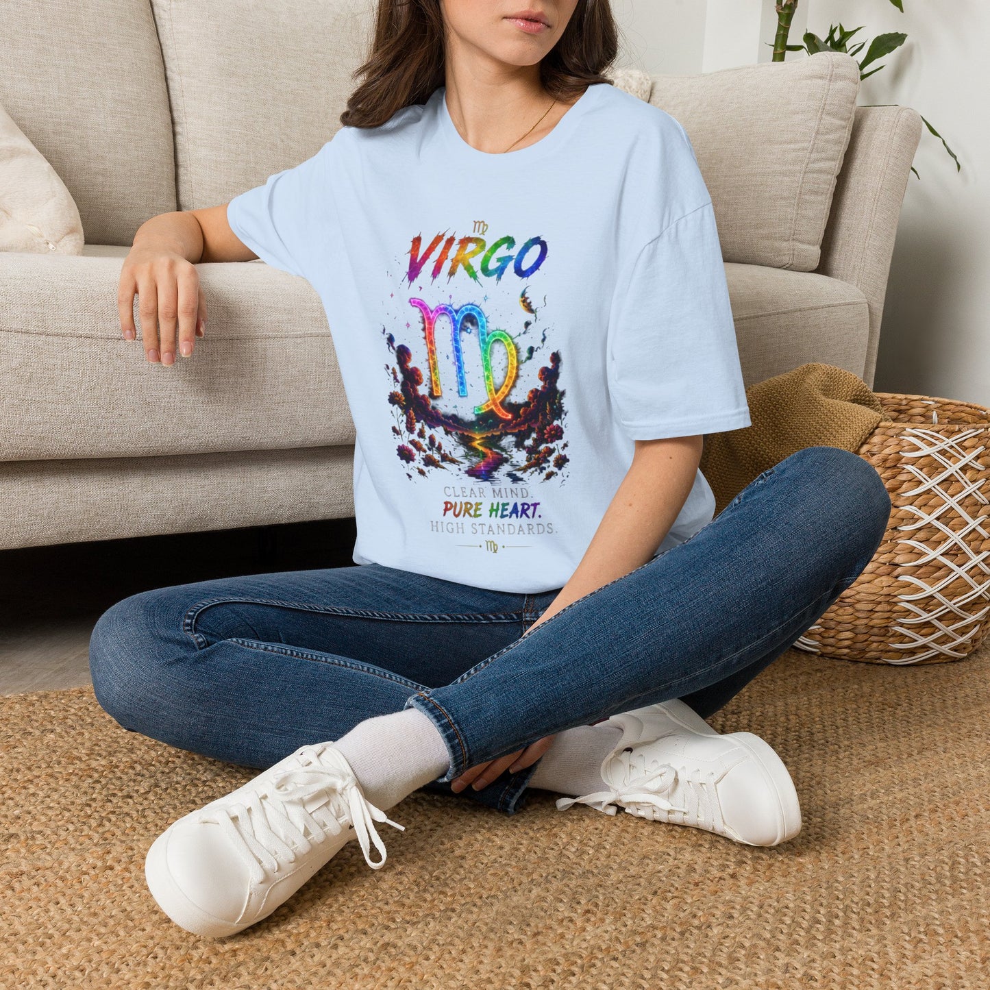 Virgo Rainbow Zodiac T-Shirt — Colorful Virgo Astrology Tee