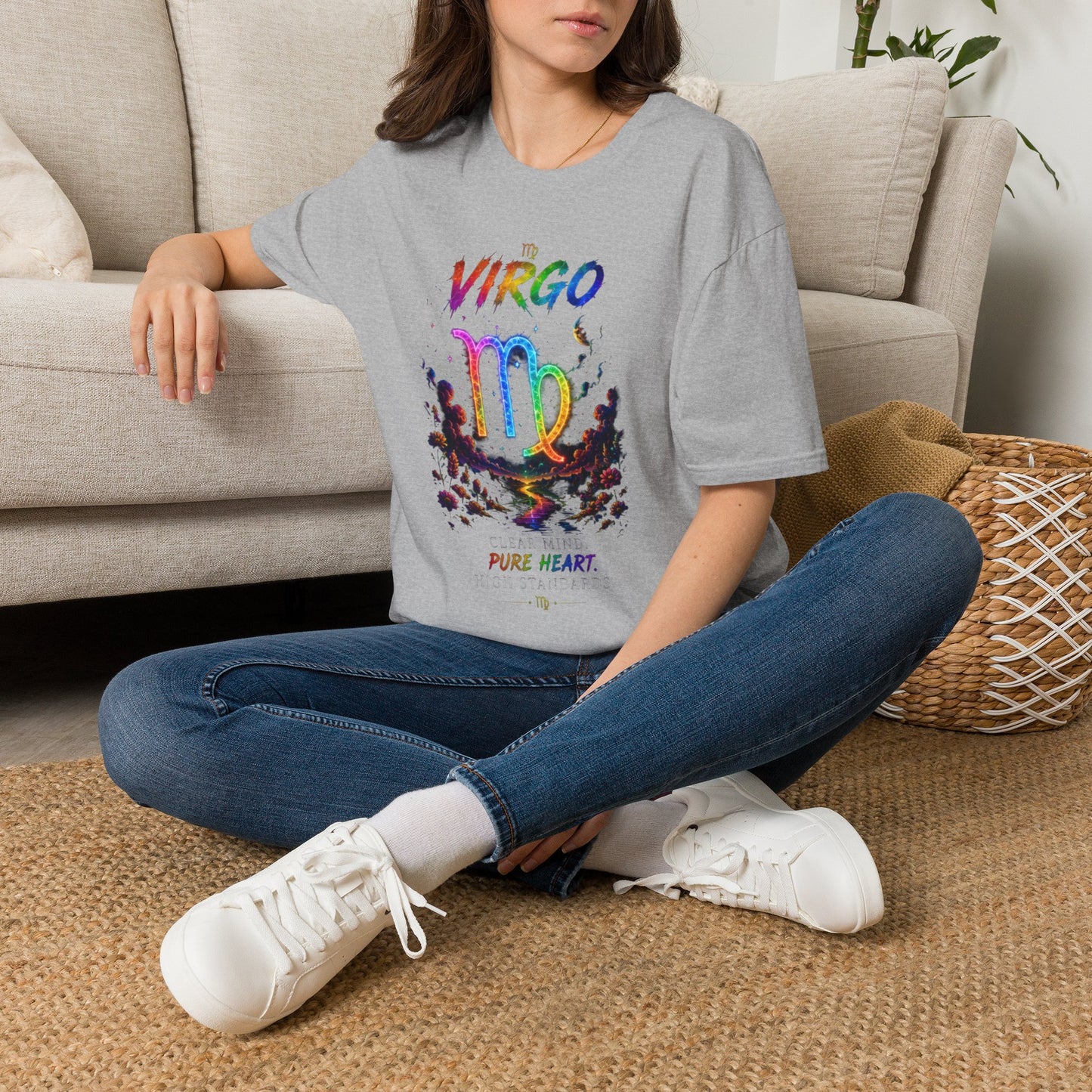 Virgo Rainbow Zodiac T-Shirt — Colorful Virgo Astrology Tee