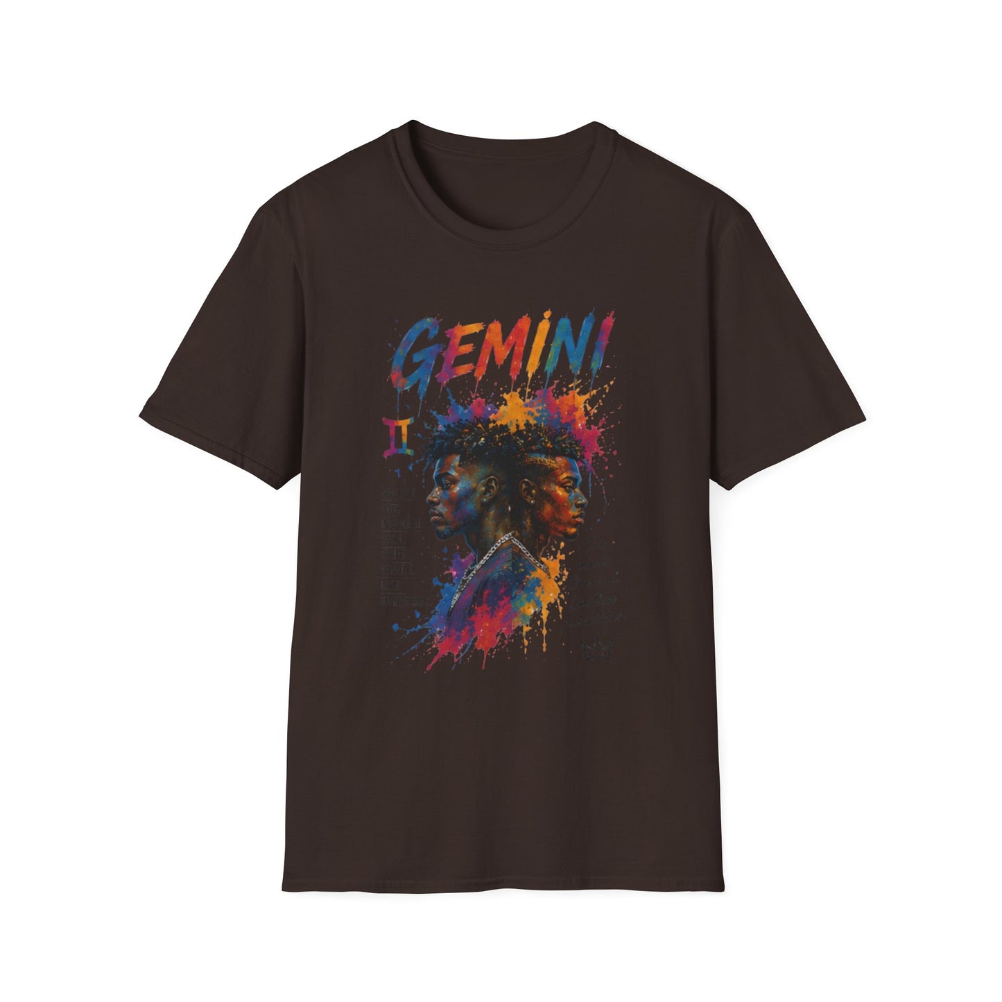 Gemini Zodiac T‑Shirt — Colorful Twin Silhouette Astrology Tee