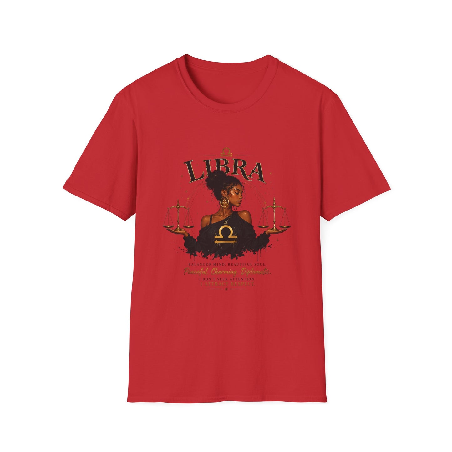 Libra Wolf T‑Shirt — Zodiac Astrology Tee with 'Loyal Heart' Design