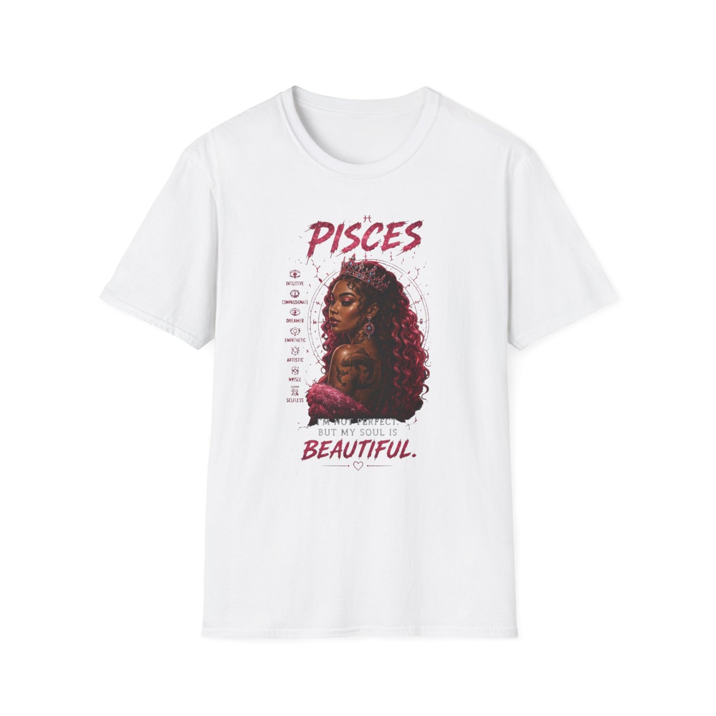 Pisces Zodiac T-Shirt — Afrocentric 'Pisces' Portrait Tee