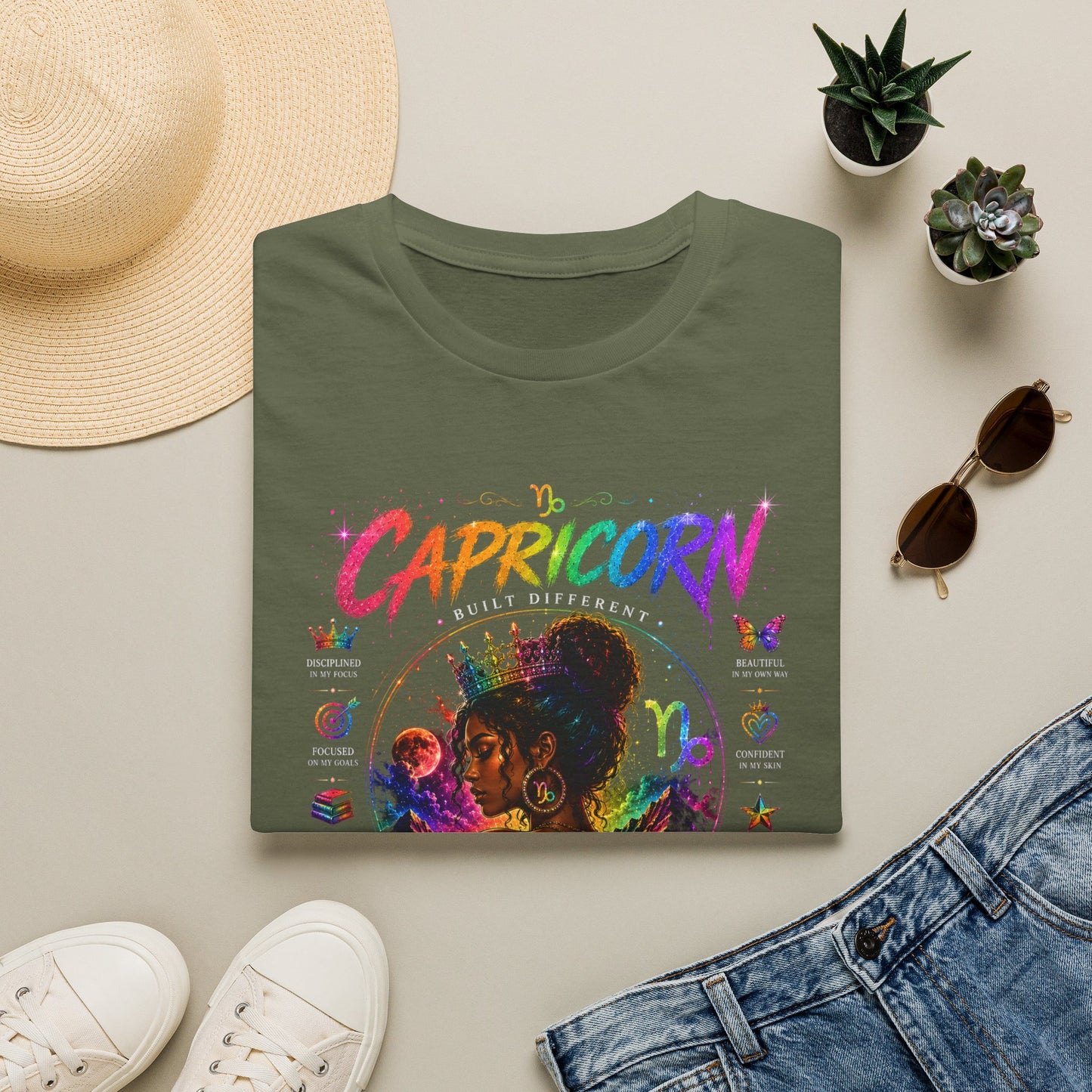 Capricorn Zodiac T-Shirt — "I Build My Own Legacy" Inspirational Astrology Tee