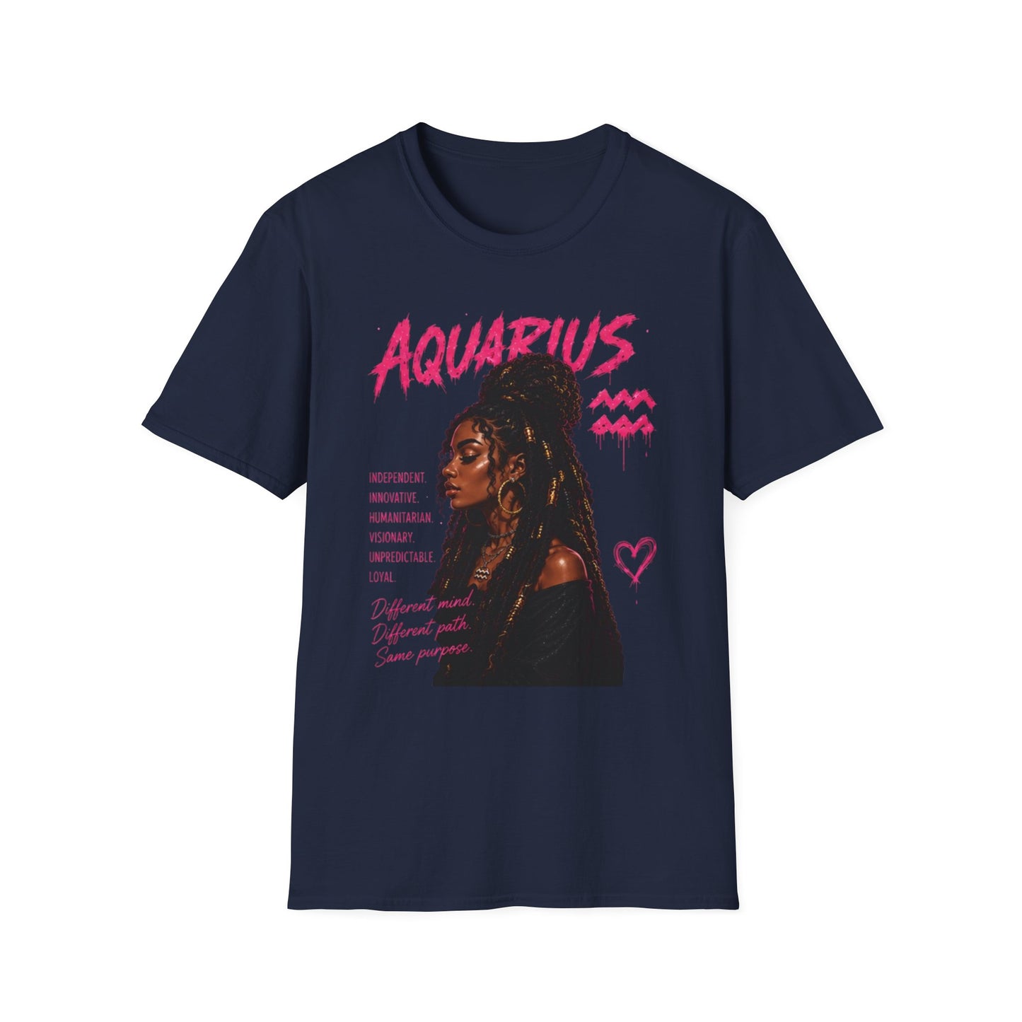 Aquarius Zodiac T-Shirt — Empowered Black Queen Astrology Tee