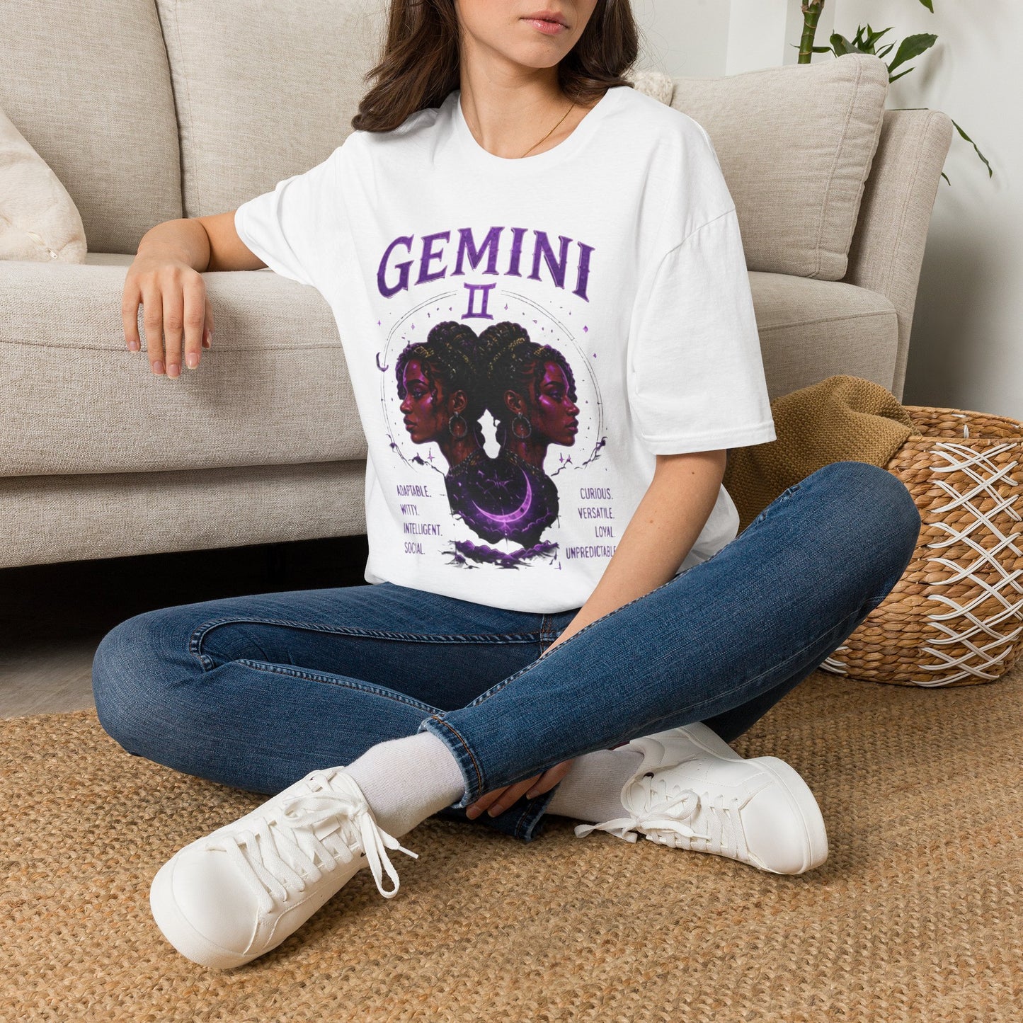Gemini Zodiac T‑Shirt — Mystical Twin Moon Astrology Tee