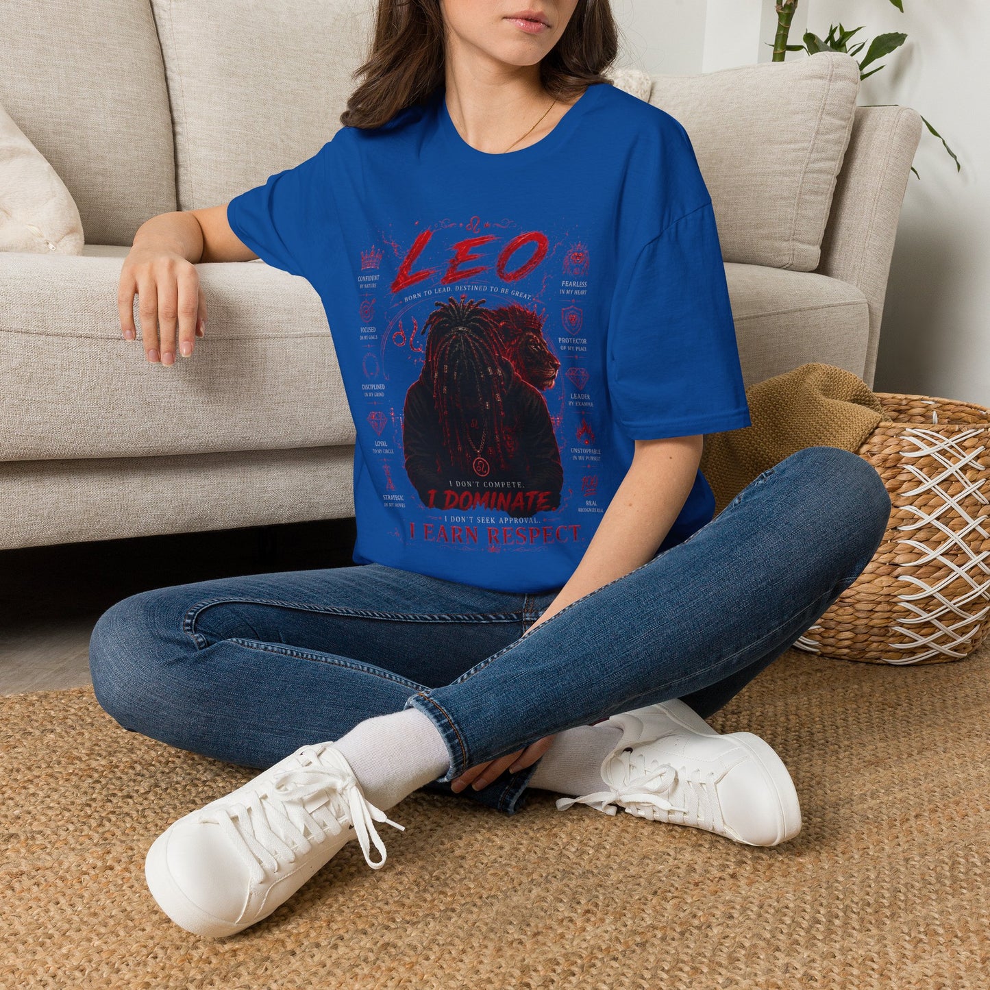 Leo Zodiac T-Shirt — Fierce Lion Astrology Tee (I Earn Respect)