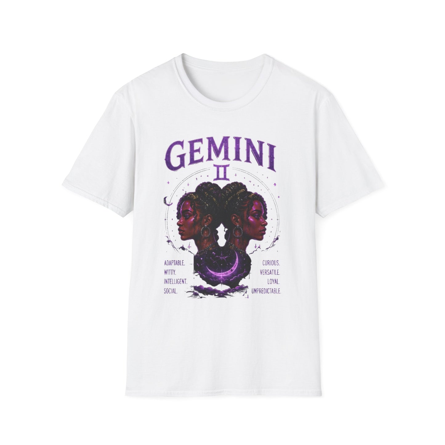 Gemini Zodiac T‑Shirt — Mystical Twin Moon Astrology Tee