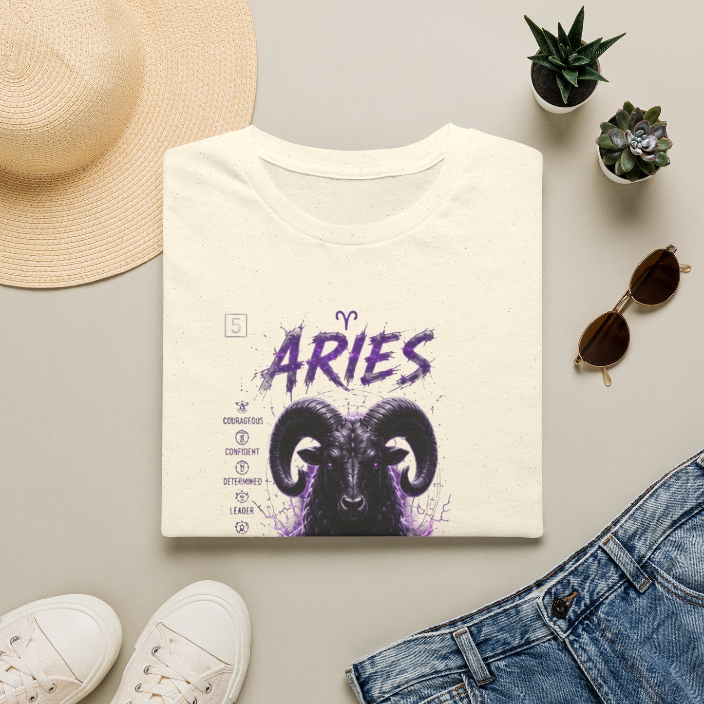 Aries Zodiac T‑Shirt — Warrior Heart Ram Astrology Tee