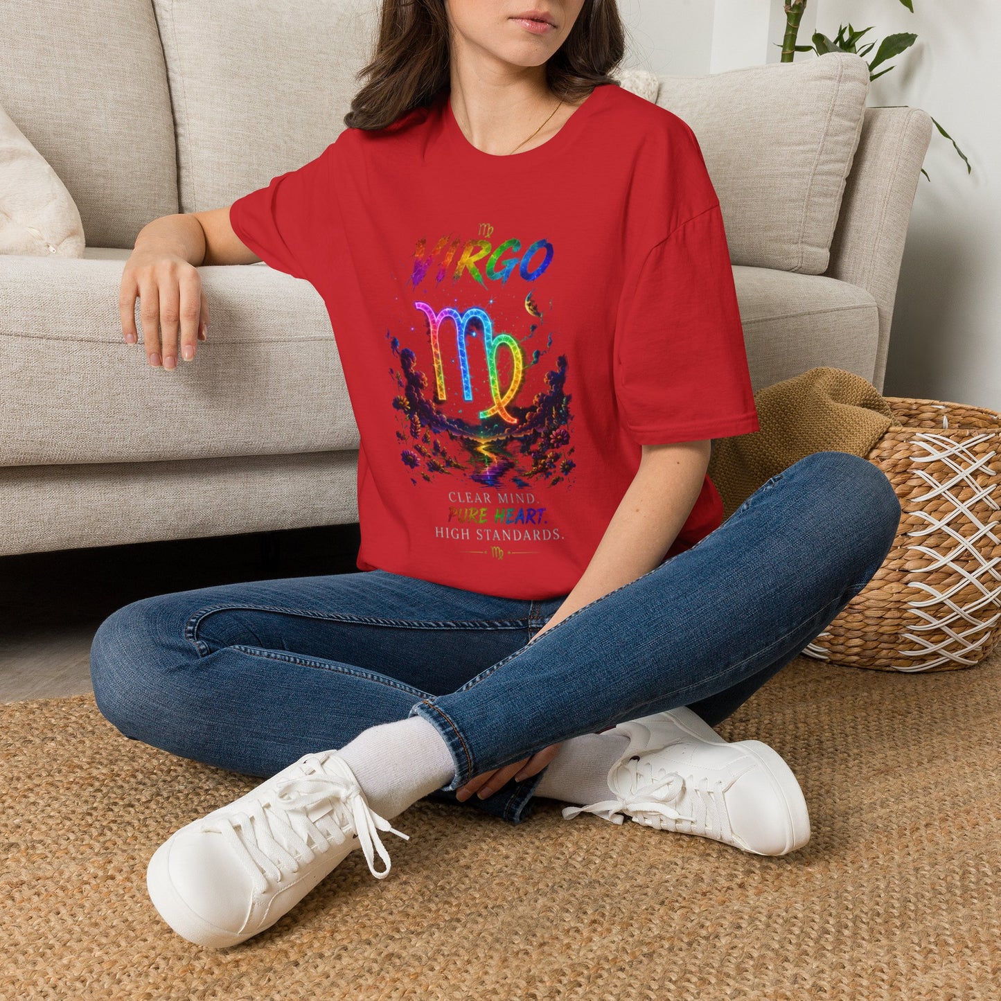Virgo Rainbow Zodiac T-Shirt — Colorful Virgo Astrology Tee