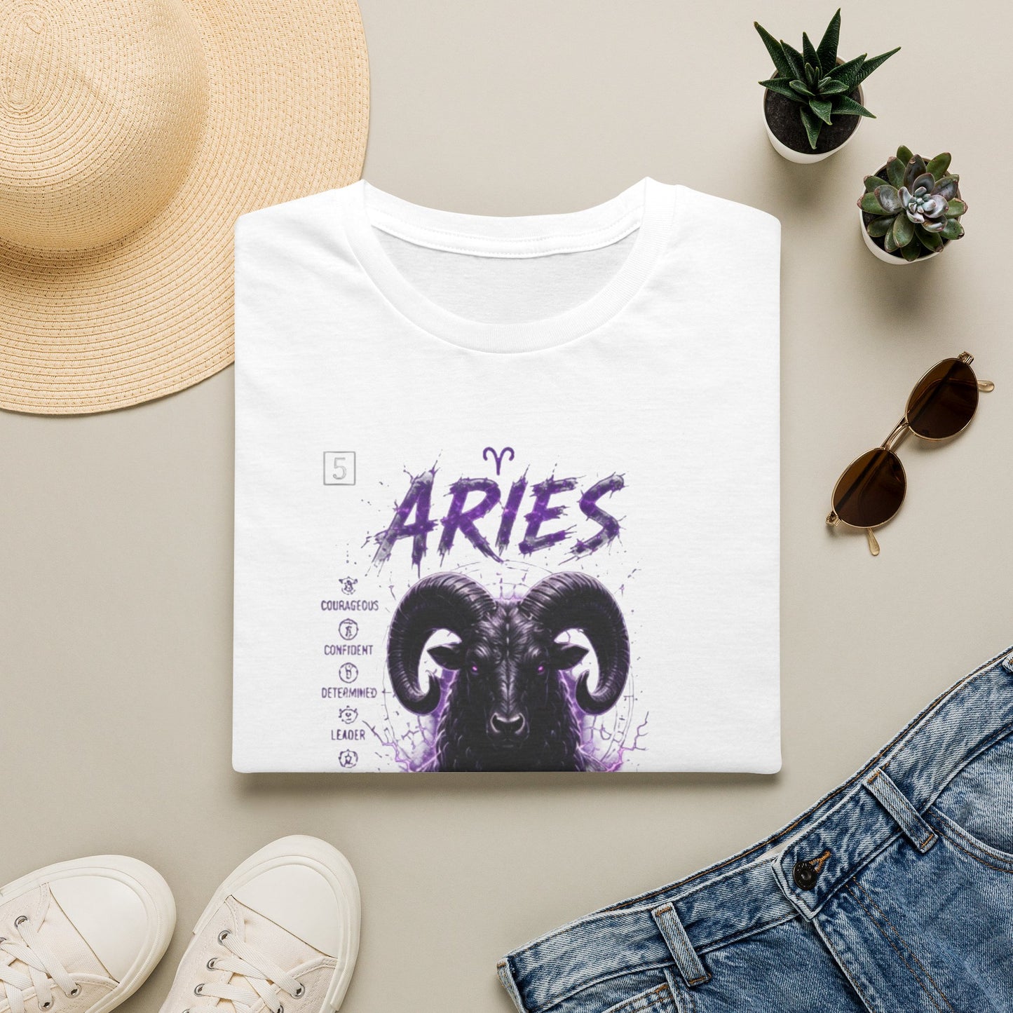 Aries Zodiac T‑Shirt — Warrior Heart Ram Astrology Tee