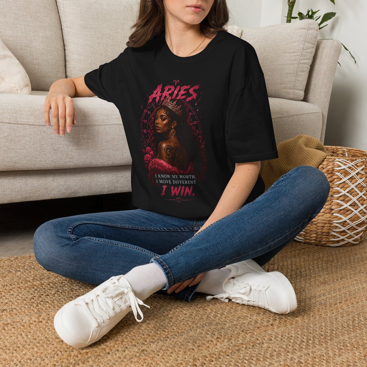 Aries Zodiac T-Shirt — 'Aries I Win' Bold Astrological Tee