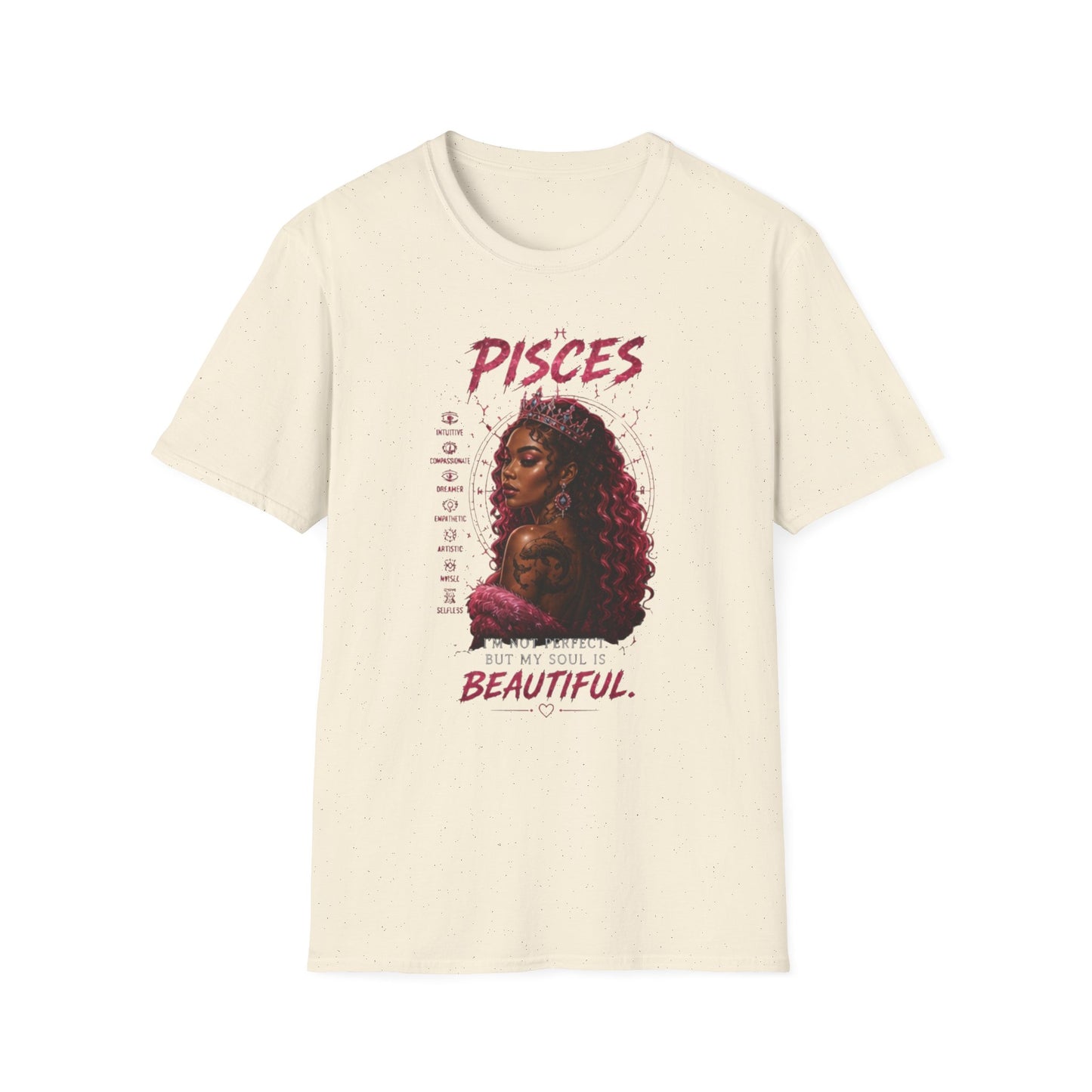 Pisces Zodiac T-Shirt — Afrocentric 'Pisces' Portrait Tee
