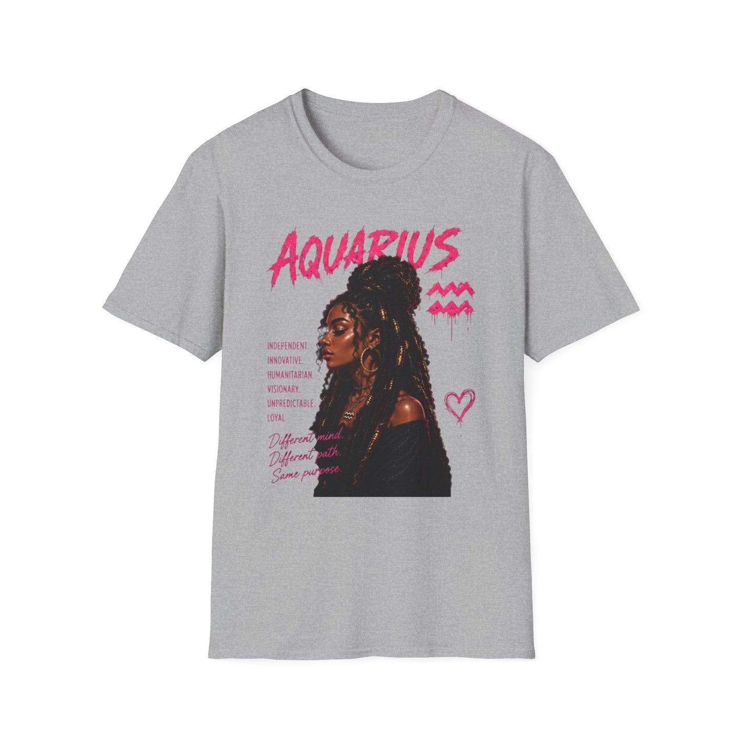 Aquarius Zodiac T-Shirt — Empowered Black Queen Astrology Tee