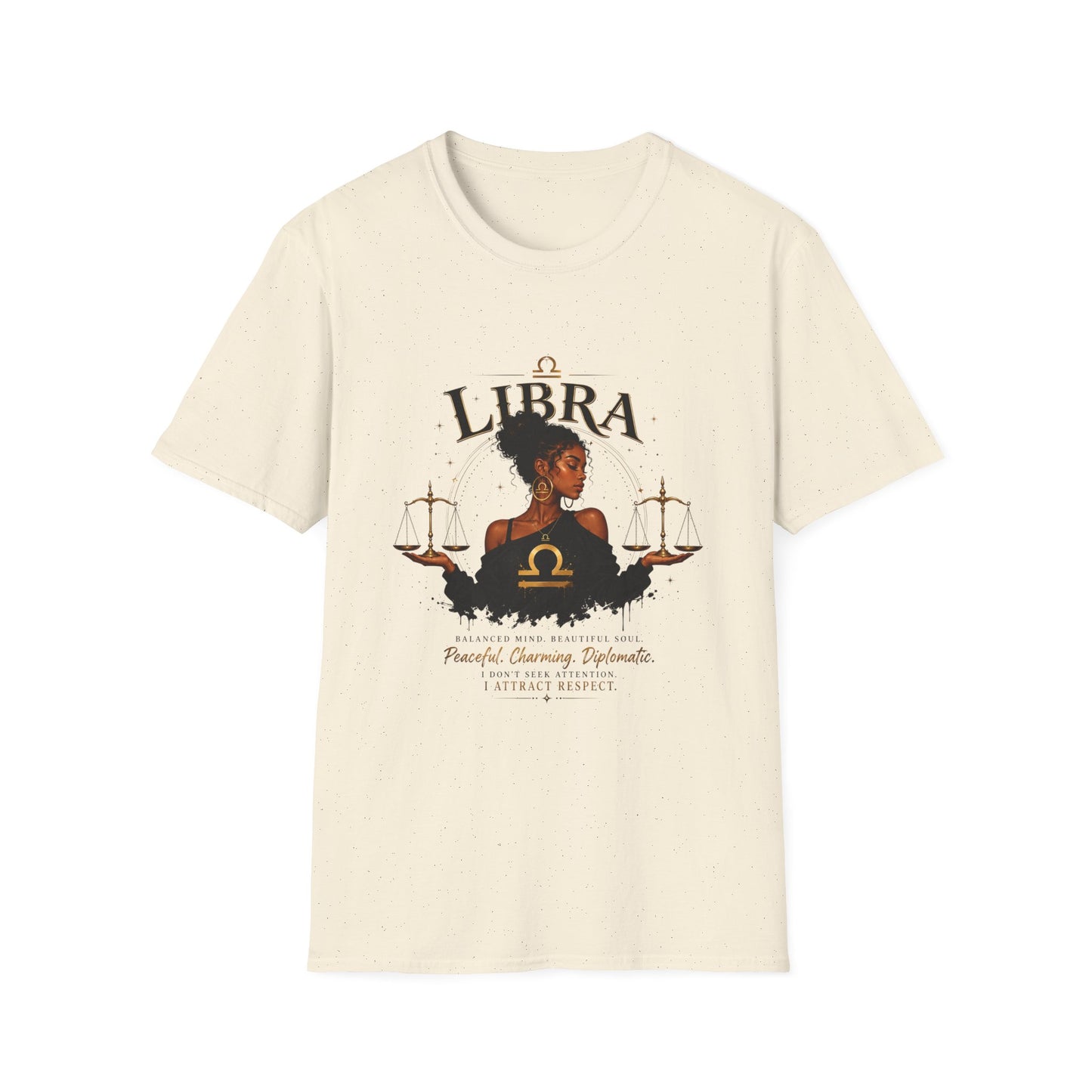 Libra Wolf T‑Shirt — Zodiac Astrology Tee with 'Loyal Heart' Design
