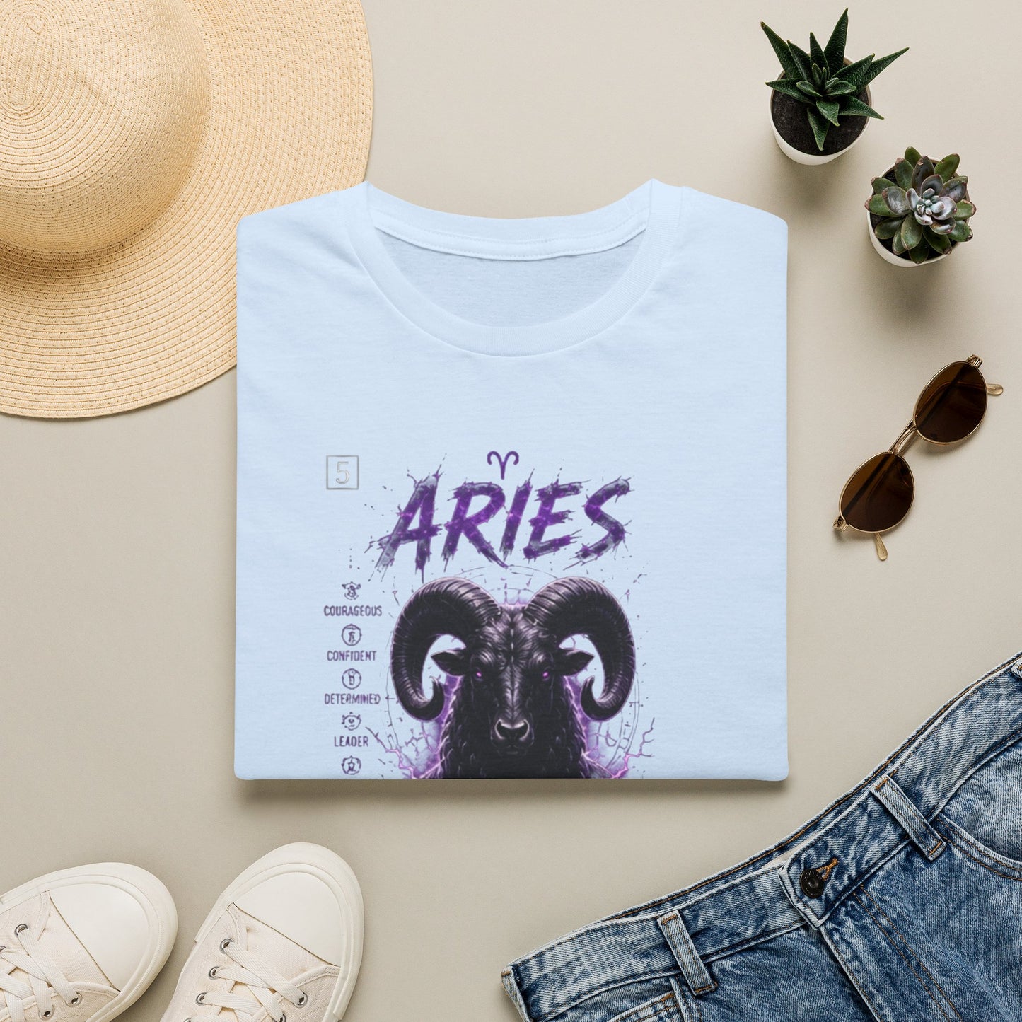 Aries Zodiac T‑Shirt — Warrior Heart Ram Astrology Tee