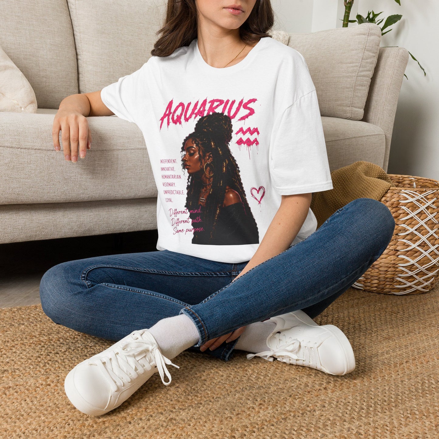Aquarius Zodiac T-Shirt — Empowered Black Queen Astrology Tee