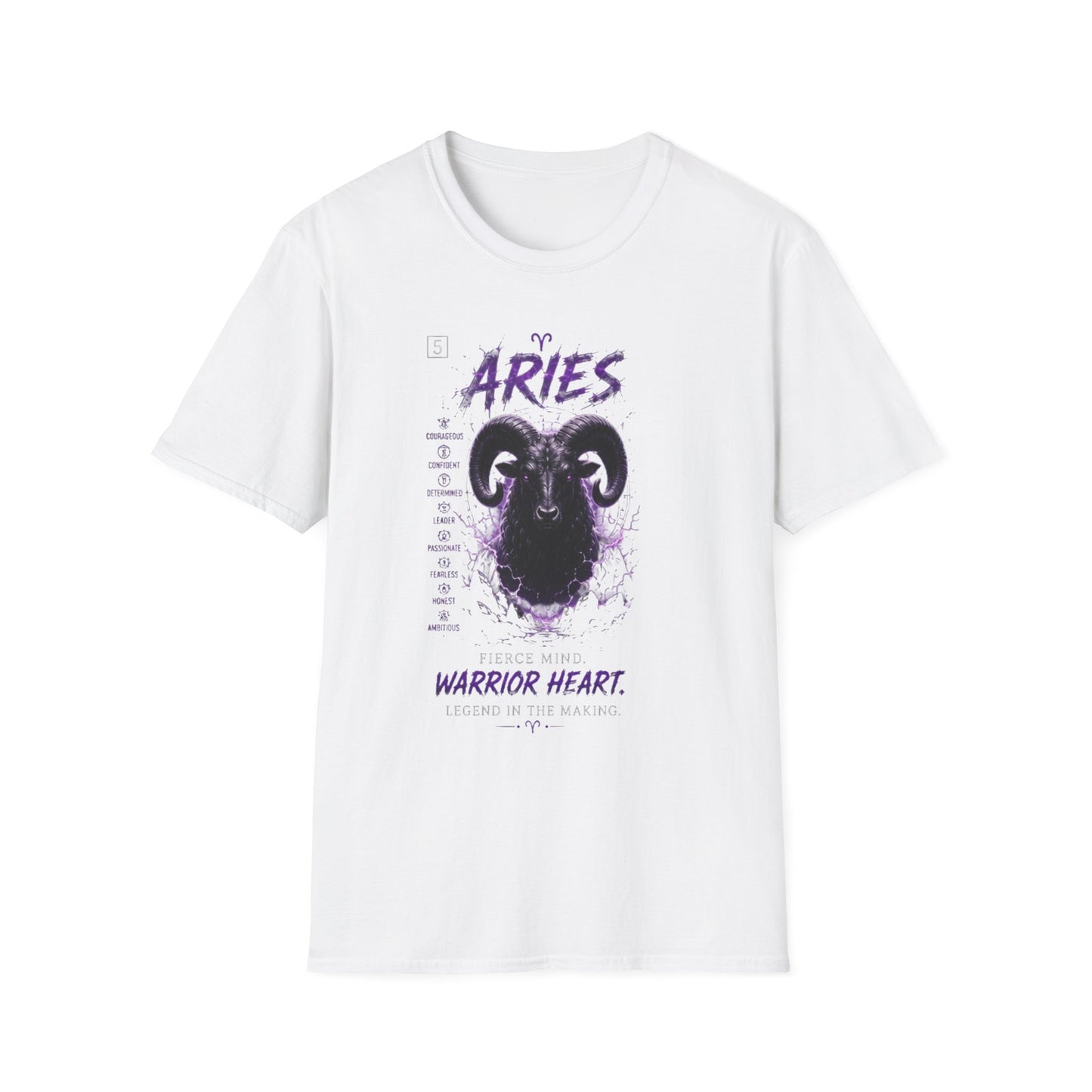 Aries Zodiac T‑Shirt — Warrior Heart Ram Astrology Tee