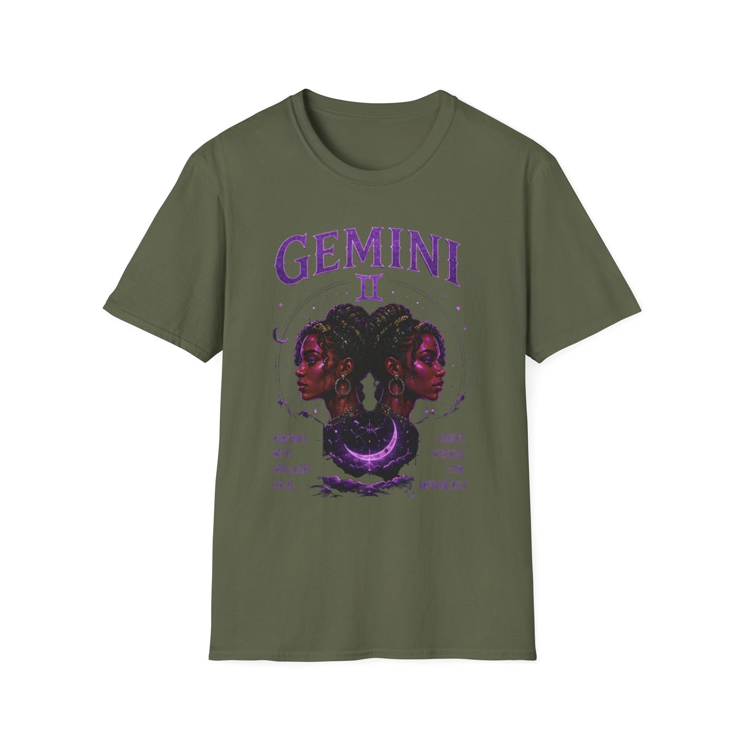 Gemini Zodiac T‑Shirt — Mystical Twin Moon Astrology Tee